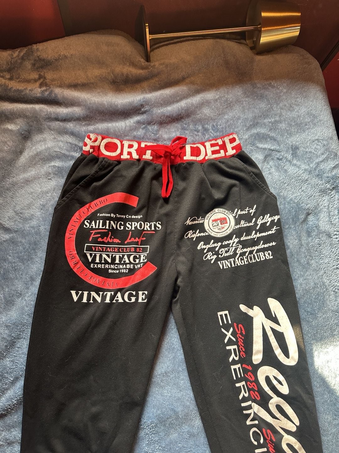 Sailing Sports Regatta Sweatpants Black Red Graphic 4