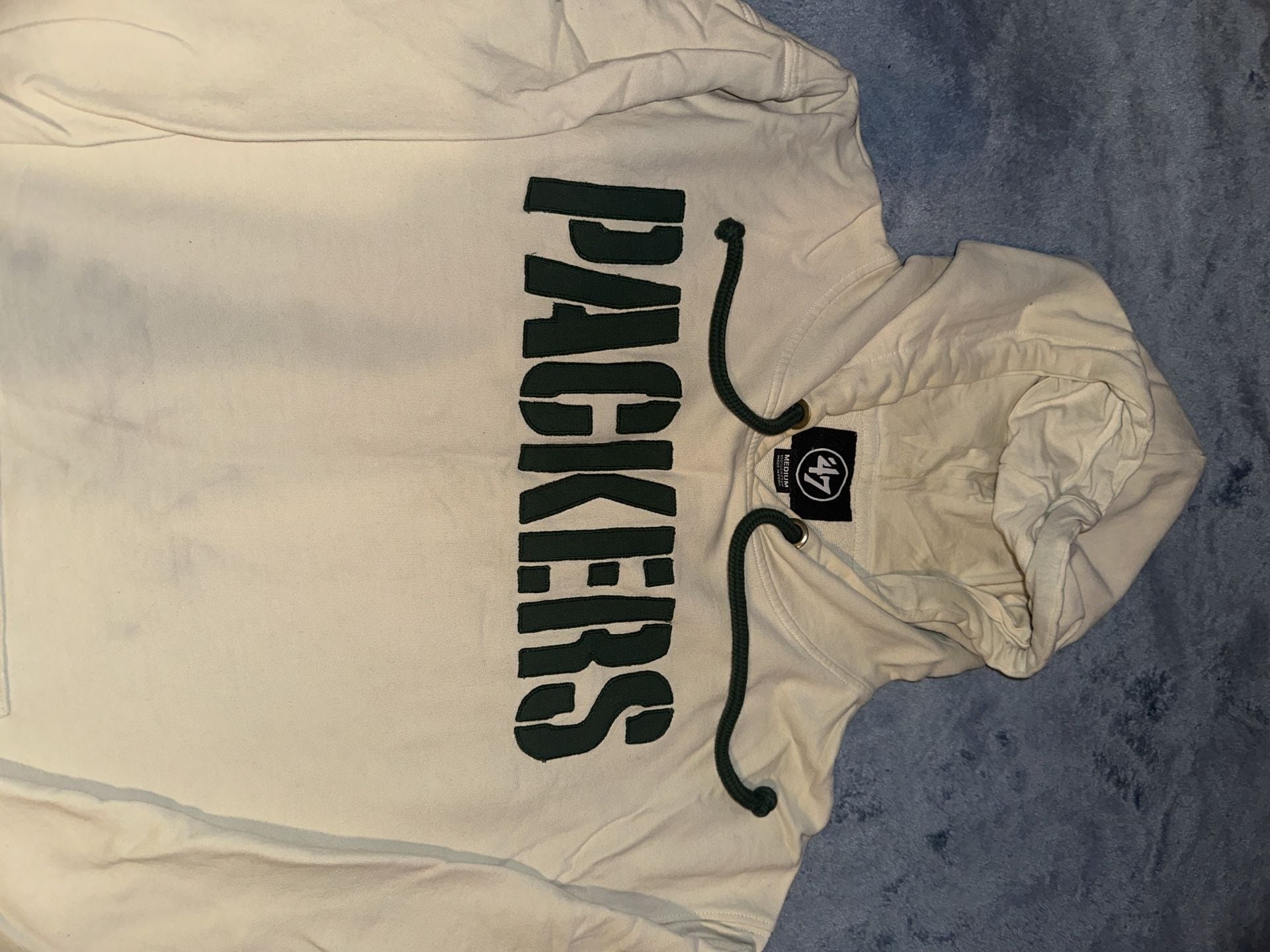 '47 Brand Green Bay Packers Hoodie Size Medium Cream NFL Football 4