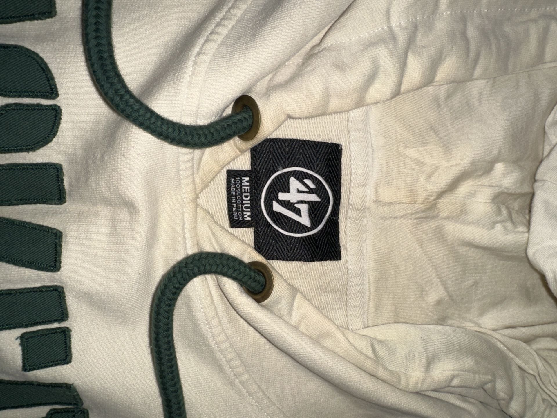 '47 Brand Green Bay Packers Hoodie Size Medium Cream NFL Football 5