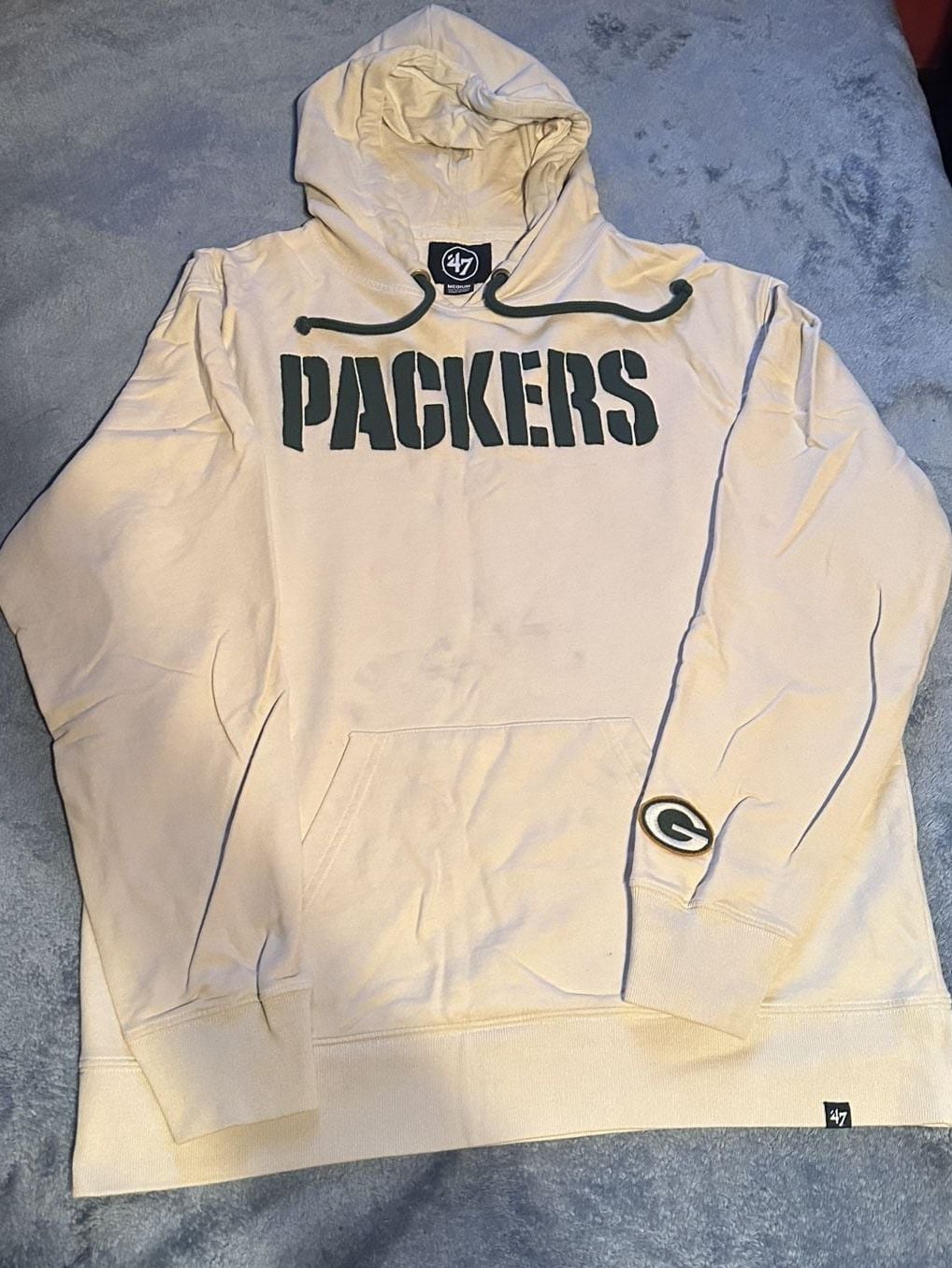 '47 Brand Green Bay Packers Hoodie Size Medium Cream NFL Football 2