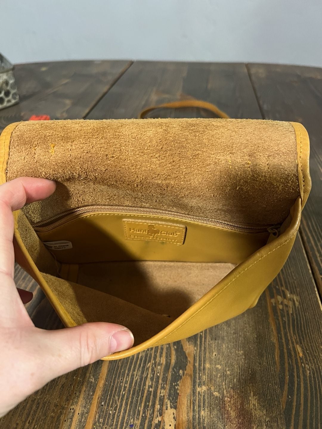 Hunt Club Yellow Leather Crossbody Bag 6