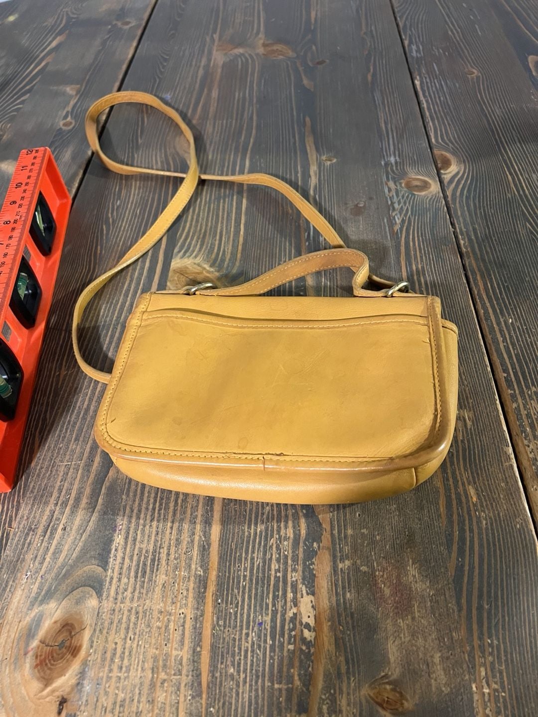 Hunt Club Yellow Leather Crossbody Bag 10