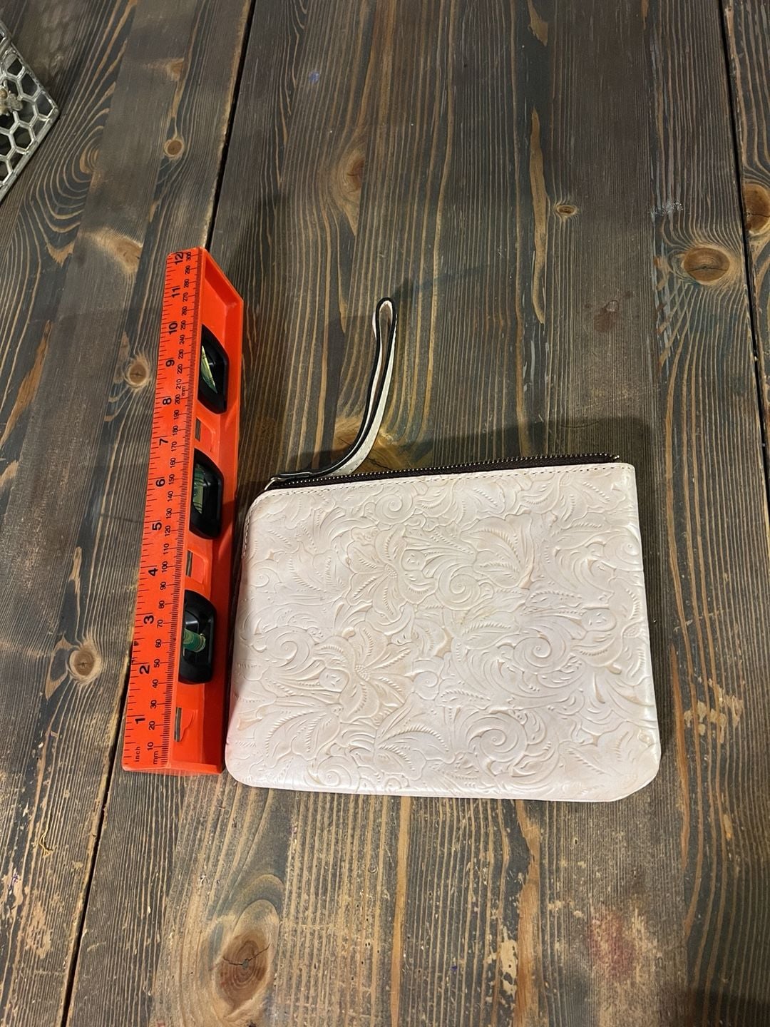 Patricia Nash Tooled Leather Wristlet Clutch Cream Floral 3