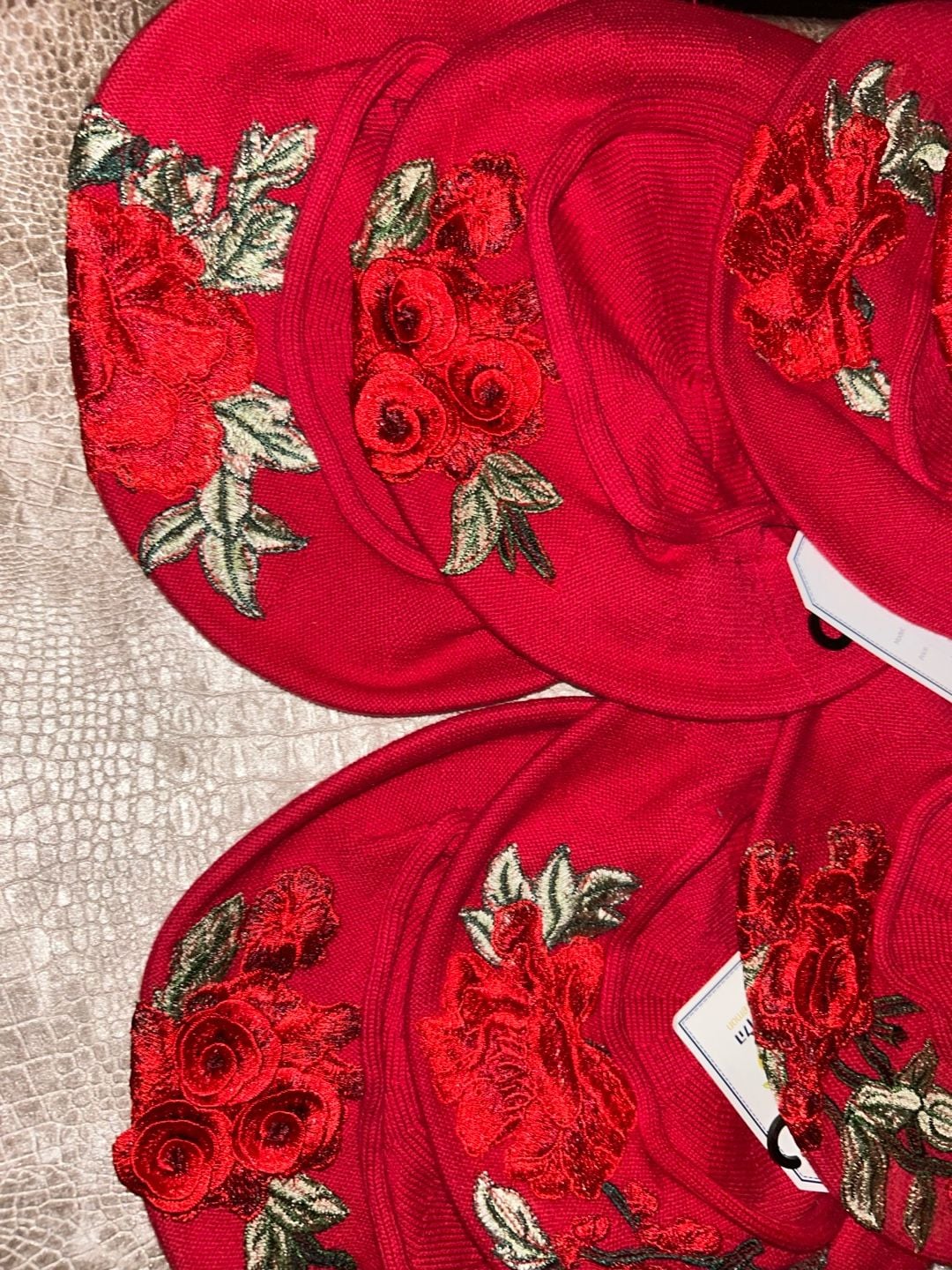 Helen Lemon Red Rose Embroidered Beret 7