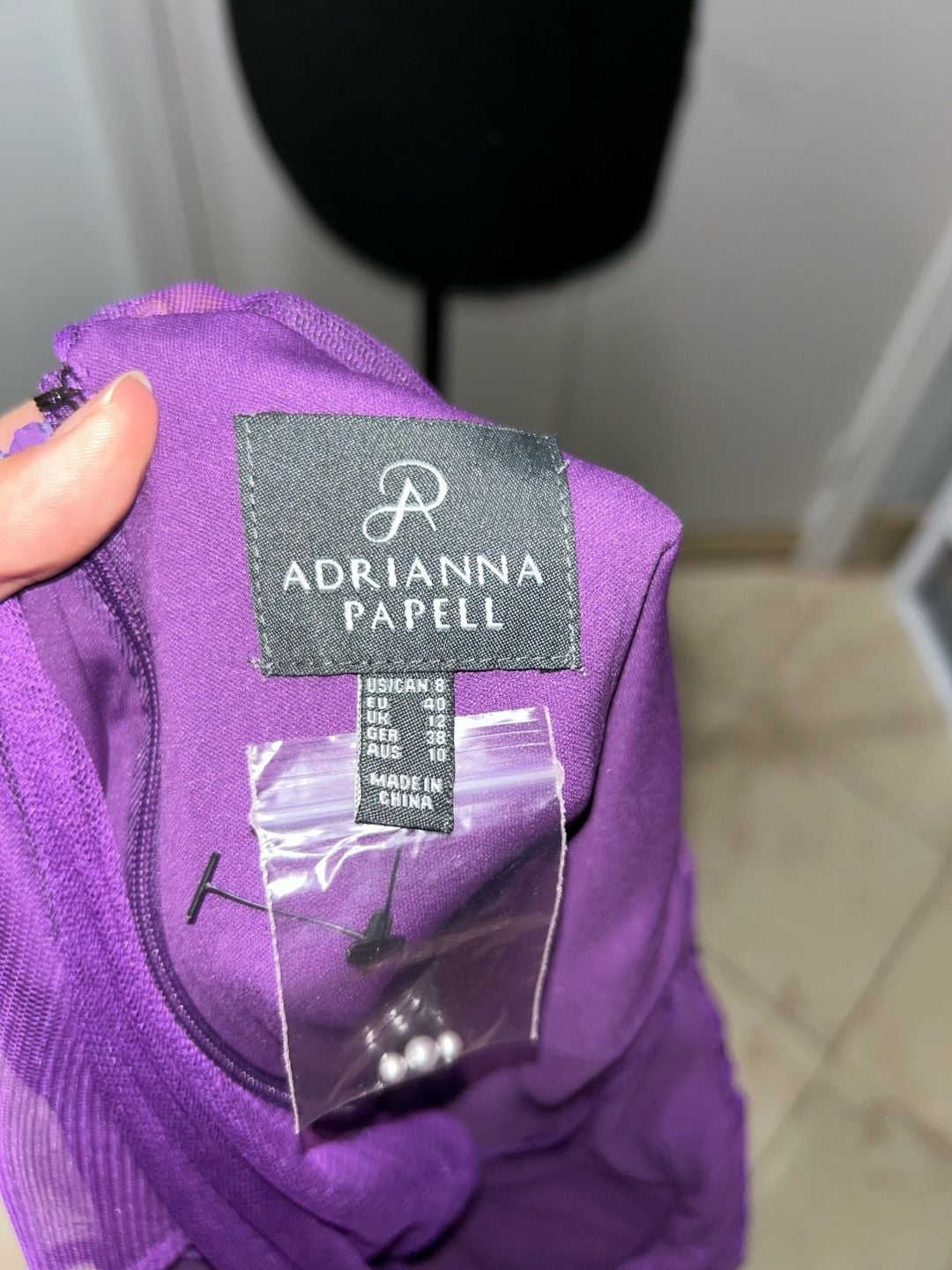 Purple Beaded Ruffled Cocktail Dress 8