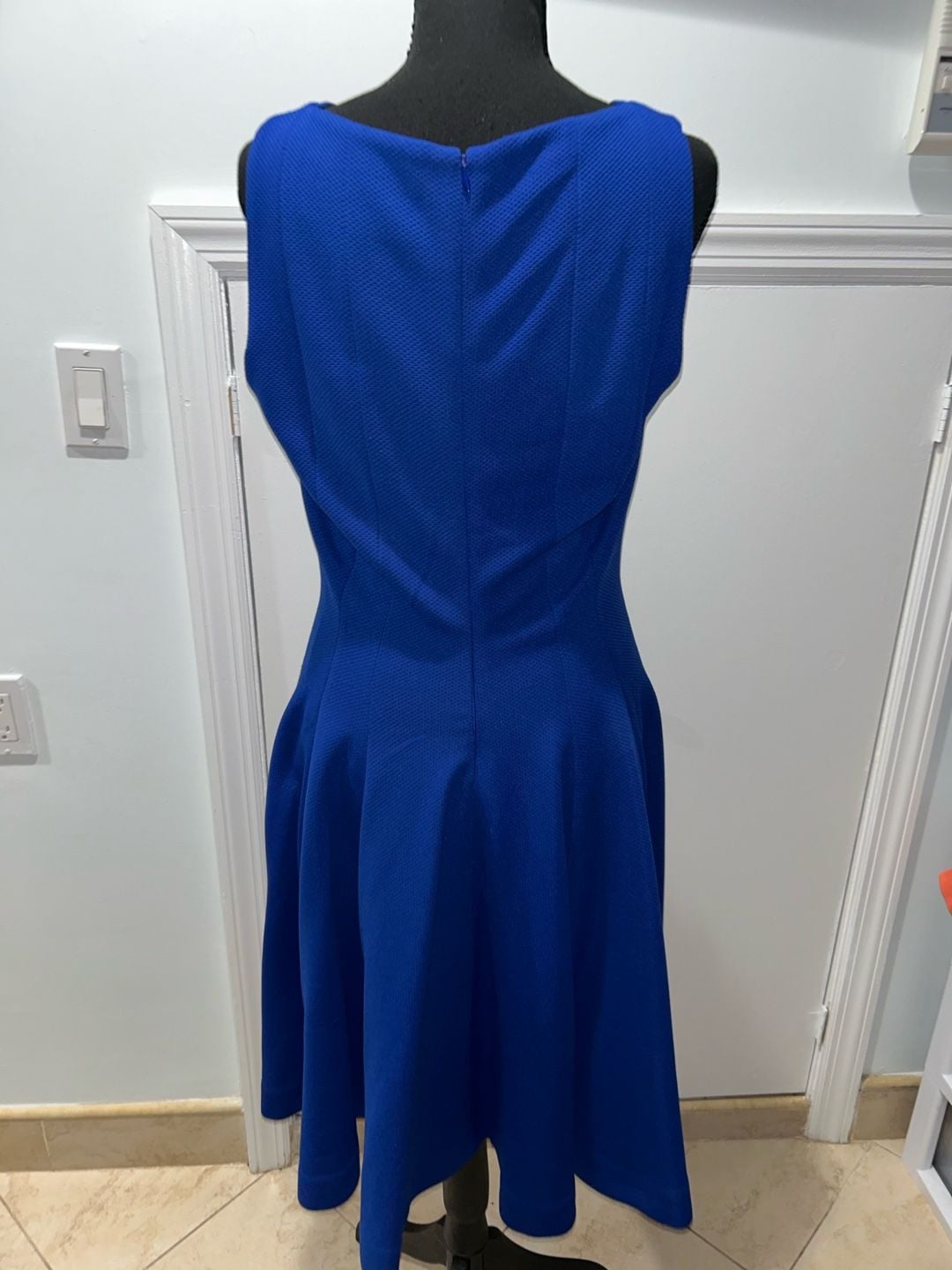 b michael AMERICA RED collection Dress Size 6 Blue Textured Fit and Flare 5