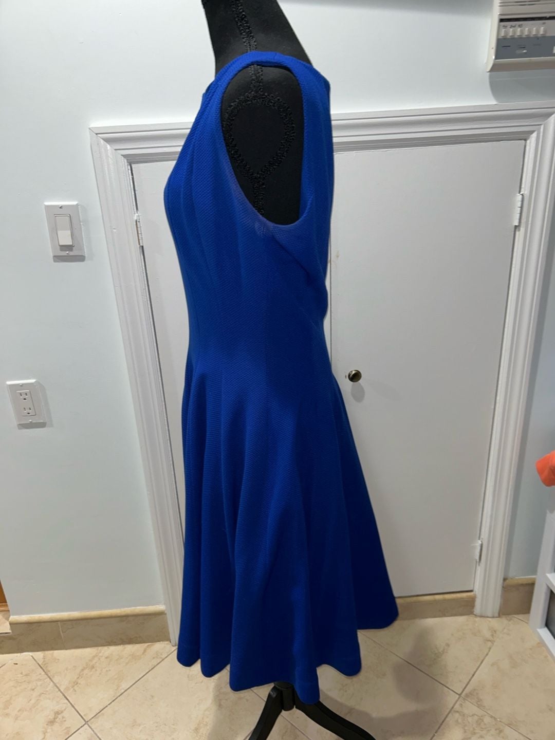 b michael AMERICA RED collection Dress Size 6 Blue Textured Fit and Flare 6