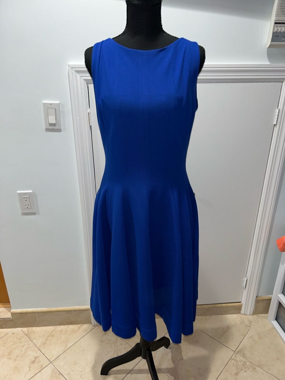 b michael AMERICA RED collection Dress Size 6 Blue Textured Fit and Flare 7