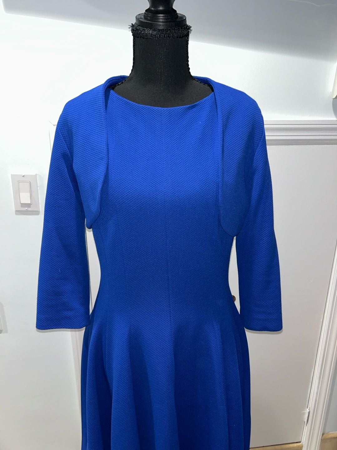 b michael AMERICA RED collection Dress Size 6 Blue Textured Fit and Flare 9