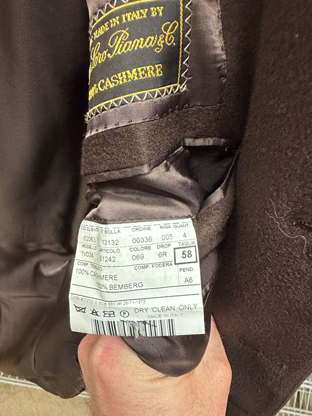 Trussini Blazer Size 58 Brown 100% Cashmere Sport Coat Jacket 5