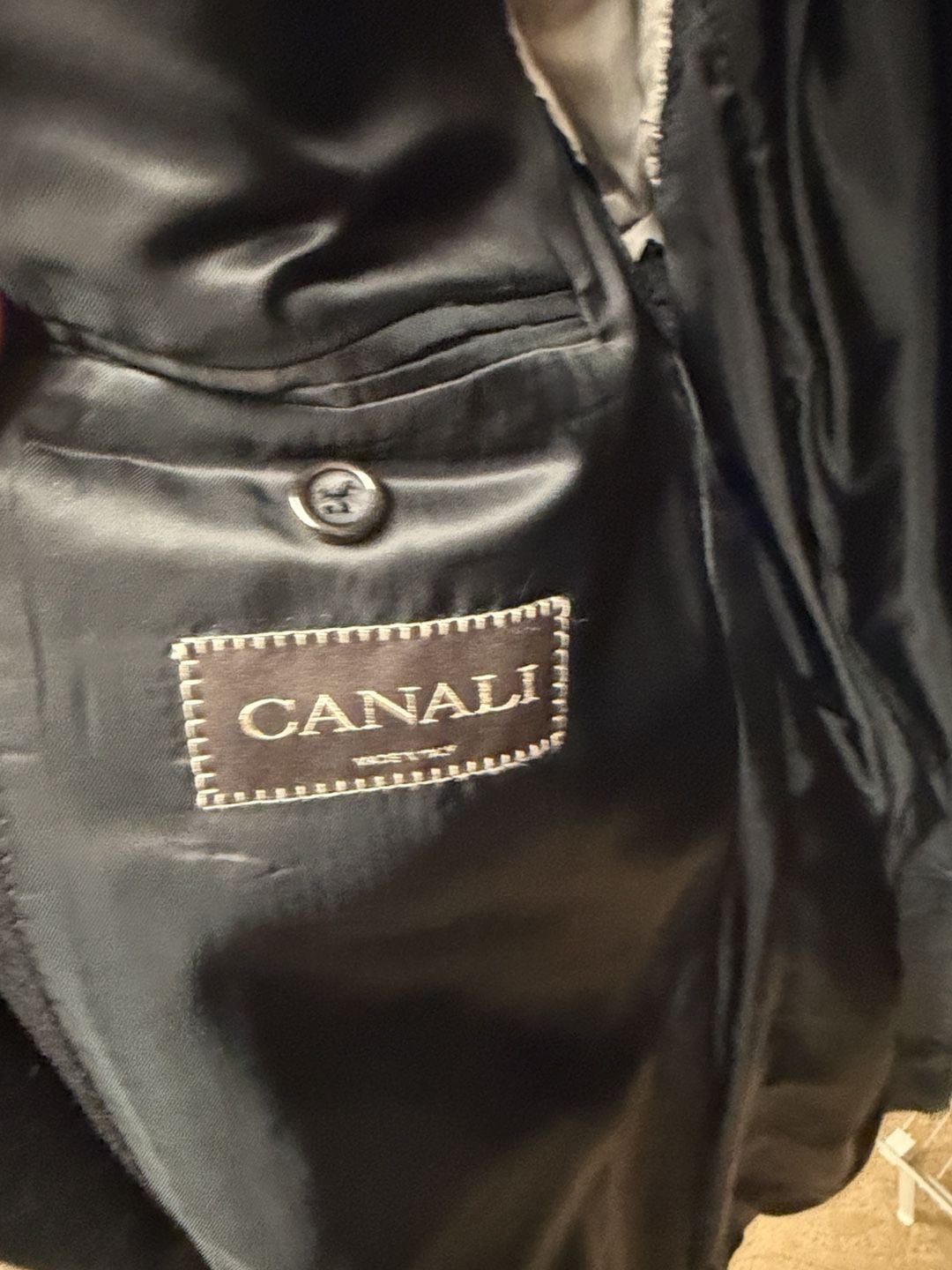 Canali Sport Coat Size 44R Black Cashmere Blazer 3