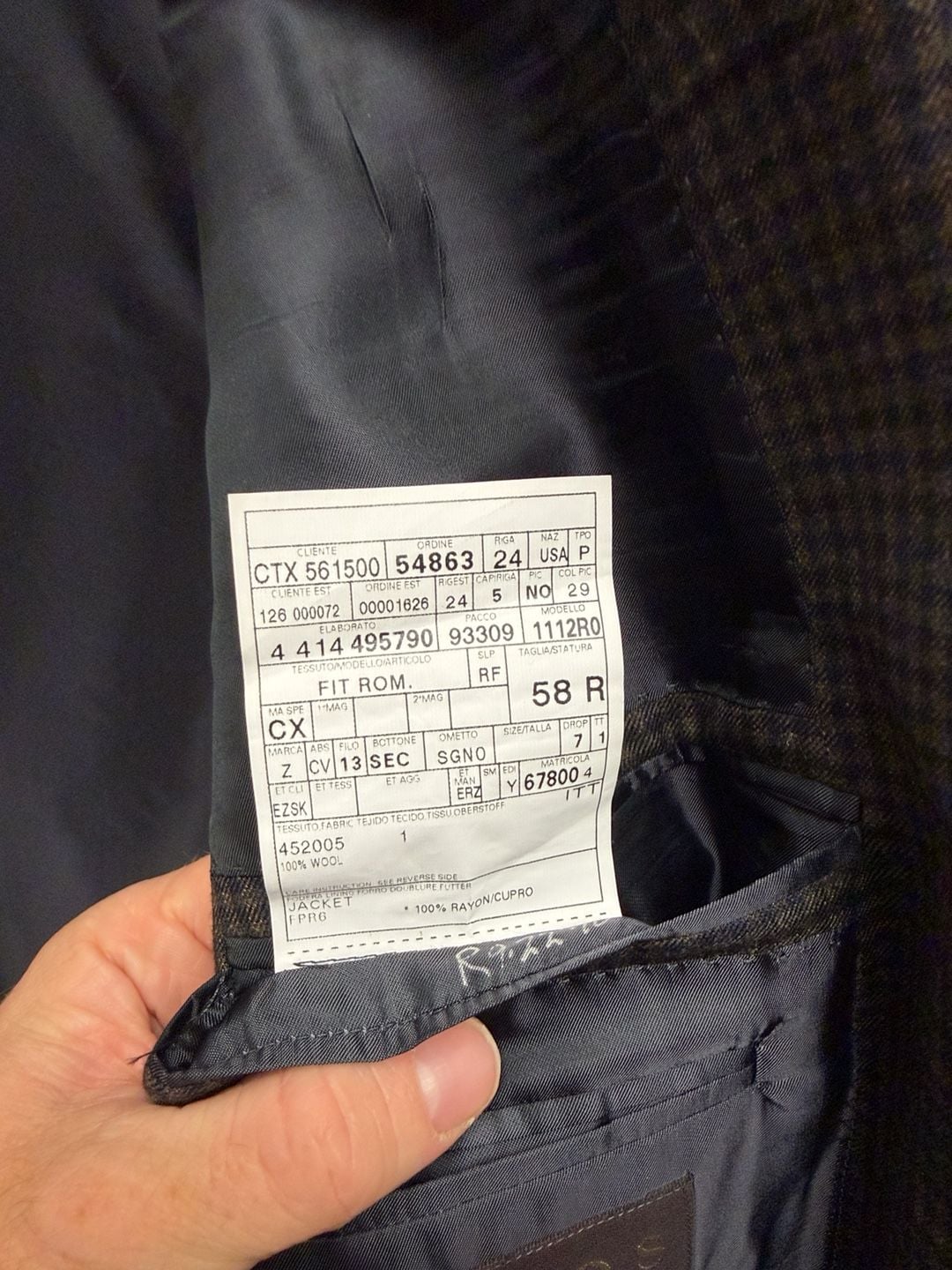 Ermenegildo Zegna Fit Rom. Size 58 R Wool Suit Jacket 4
