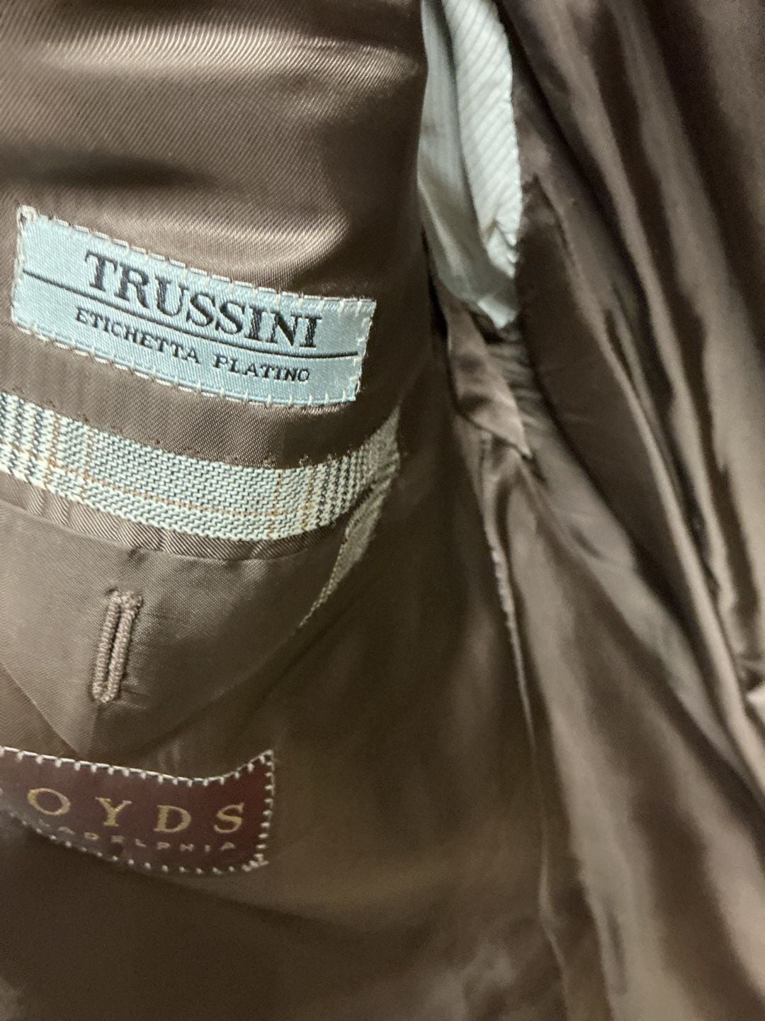 Trussini Blazer Size 62 Glen Plaid Super 120's Wool 3