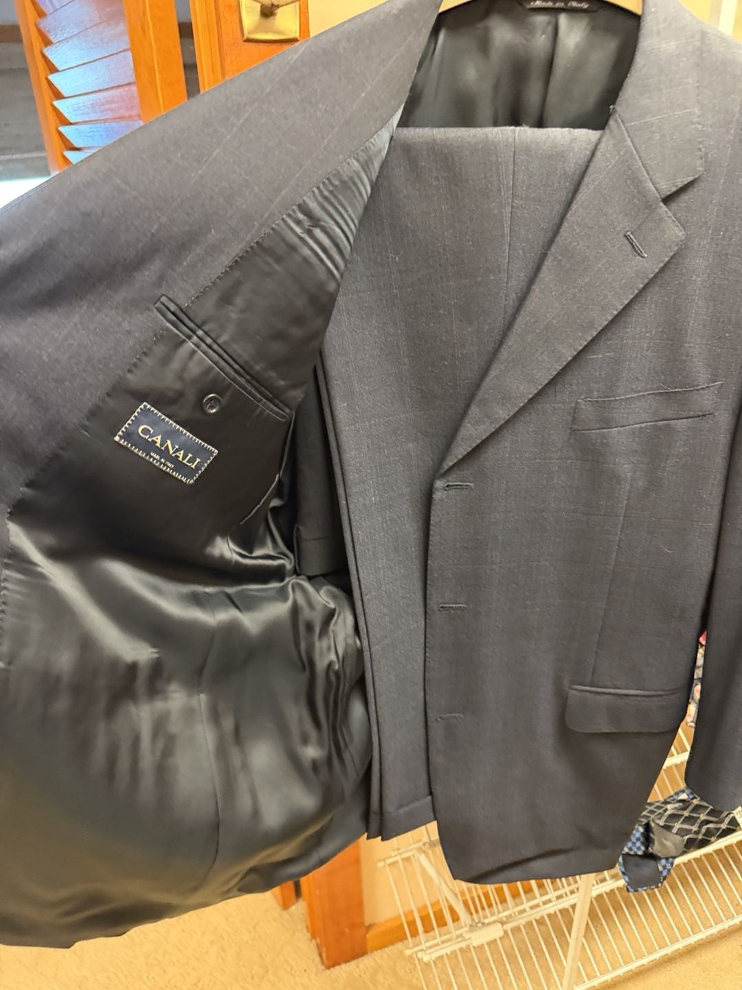 Canali Suit Size 60 L Navy Wool 2