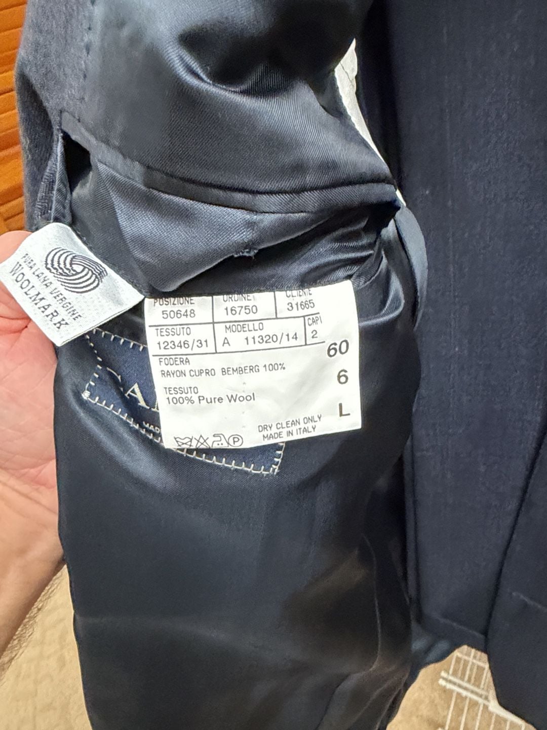 Canali Suit Size 60 L Navy Wool 4