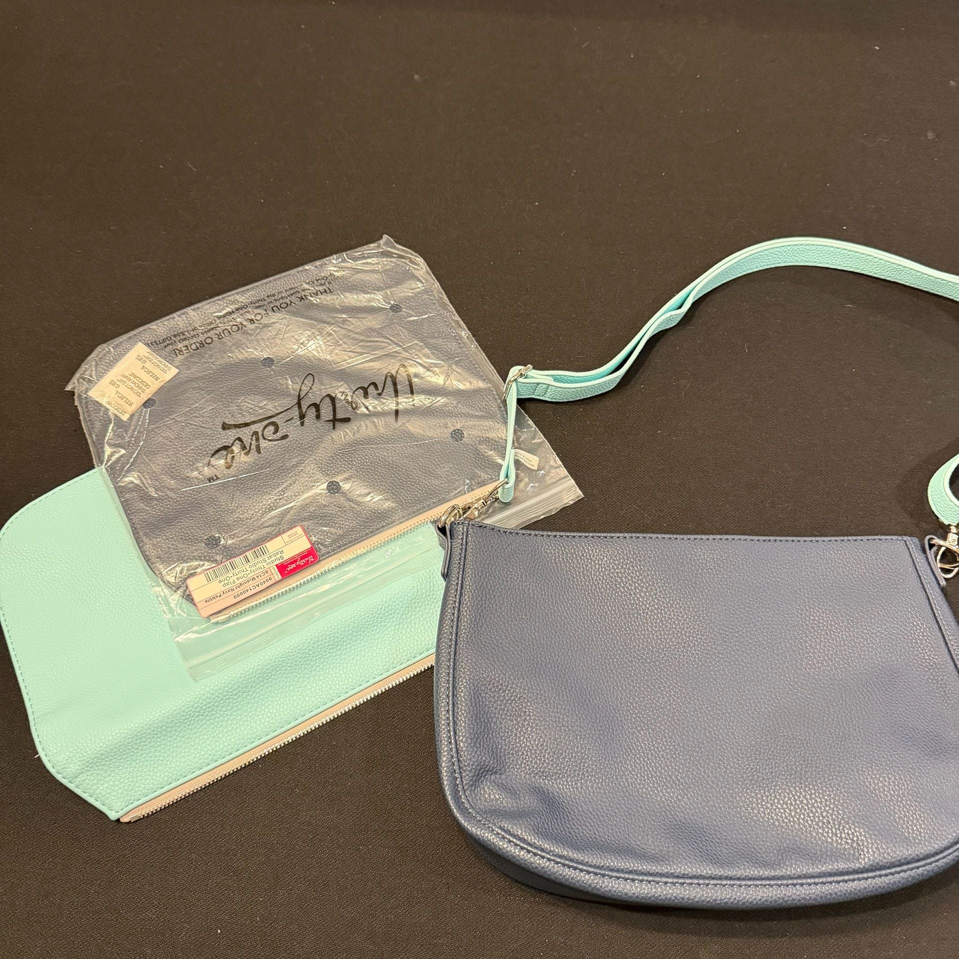 Thirty-One Studio Crossbody Purse Flap Rabat Navy Blue And Aqua 8
