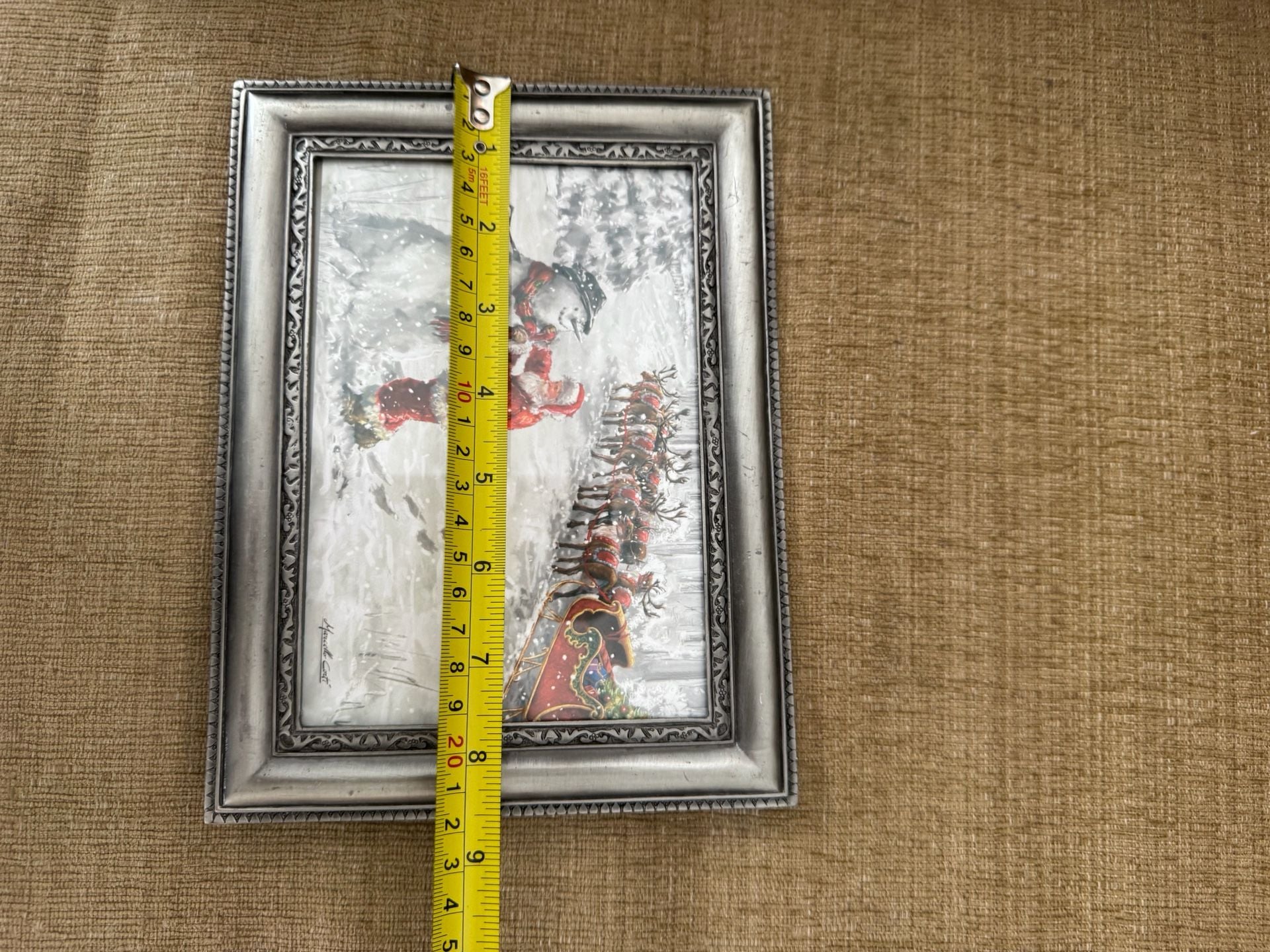 Marcello Conti Framed Santa and Snowman Christmas Print Wall Art 3