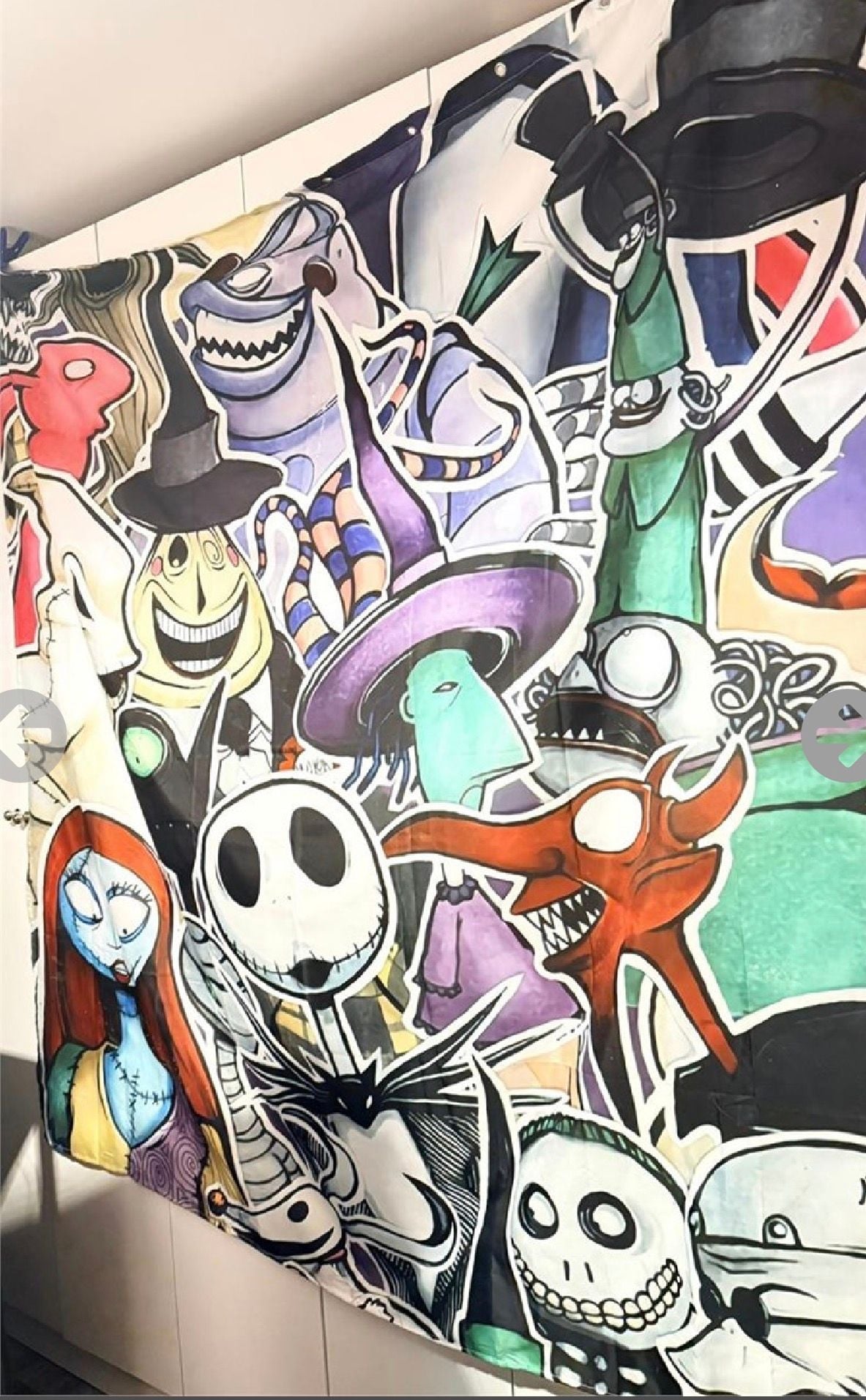 Nightmare Before Christmas Shower Curtain Characters Sticker Art 3