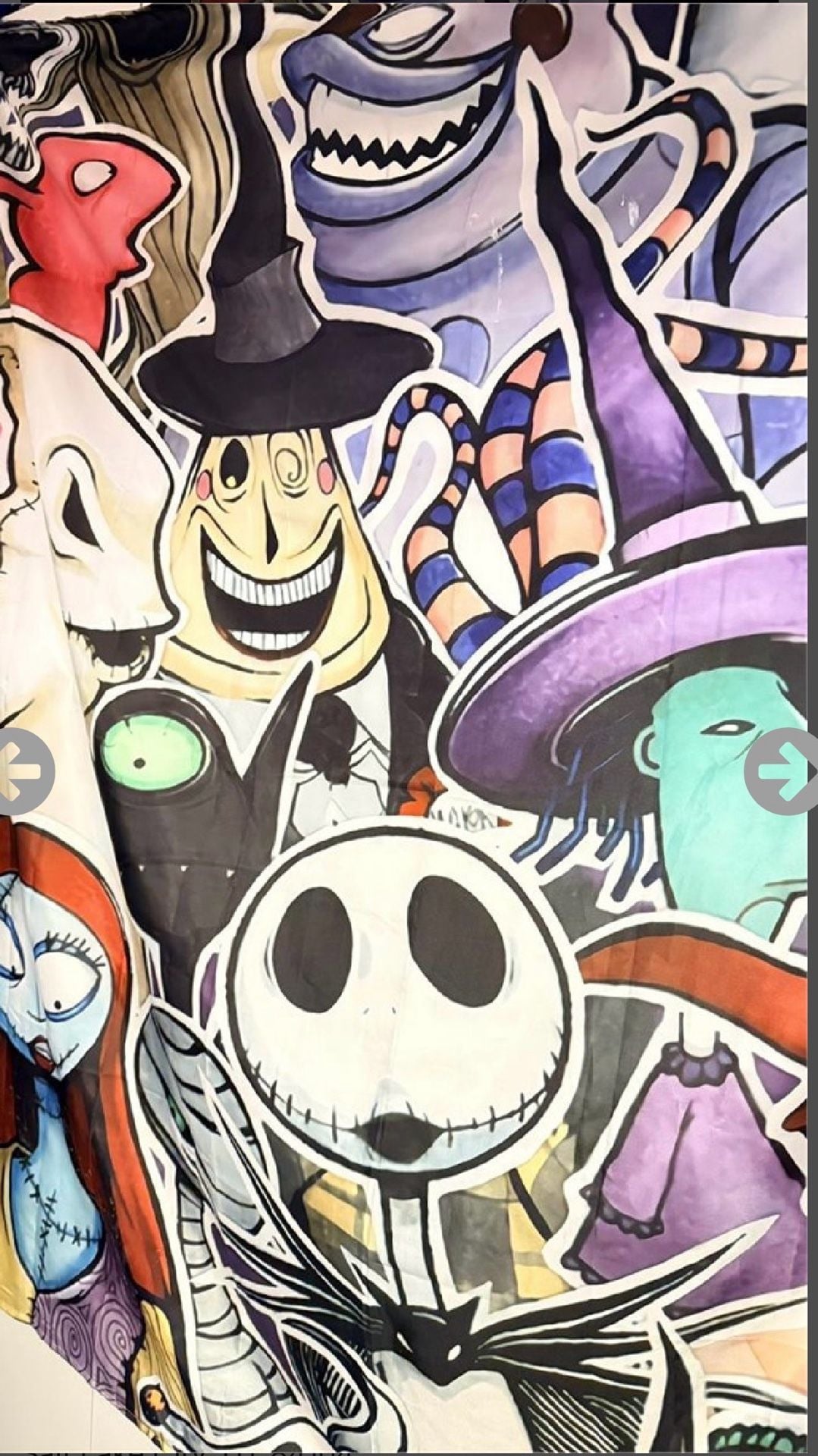 Nightmare Before Christmas Shower Curtain Characters Sticker Art 4