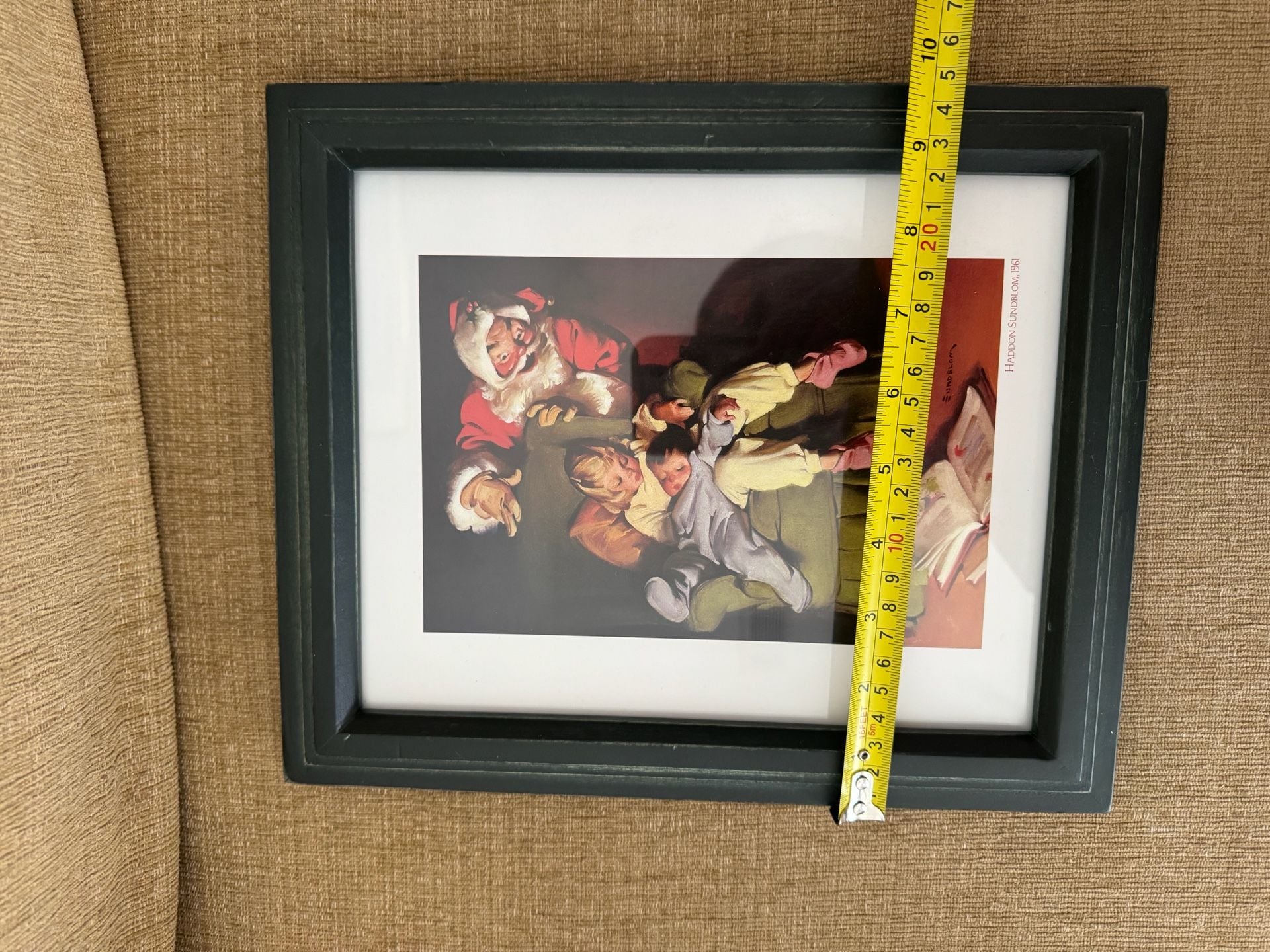 Vintage Santa and Children Framed Art 4