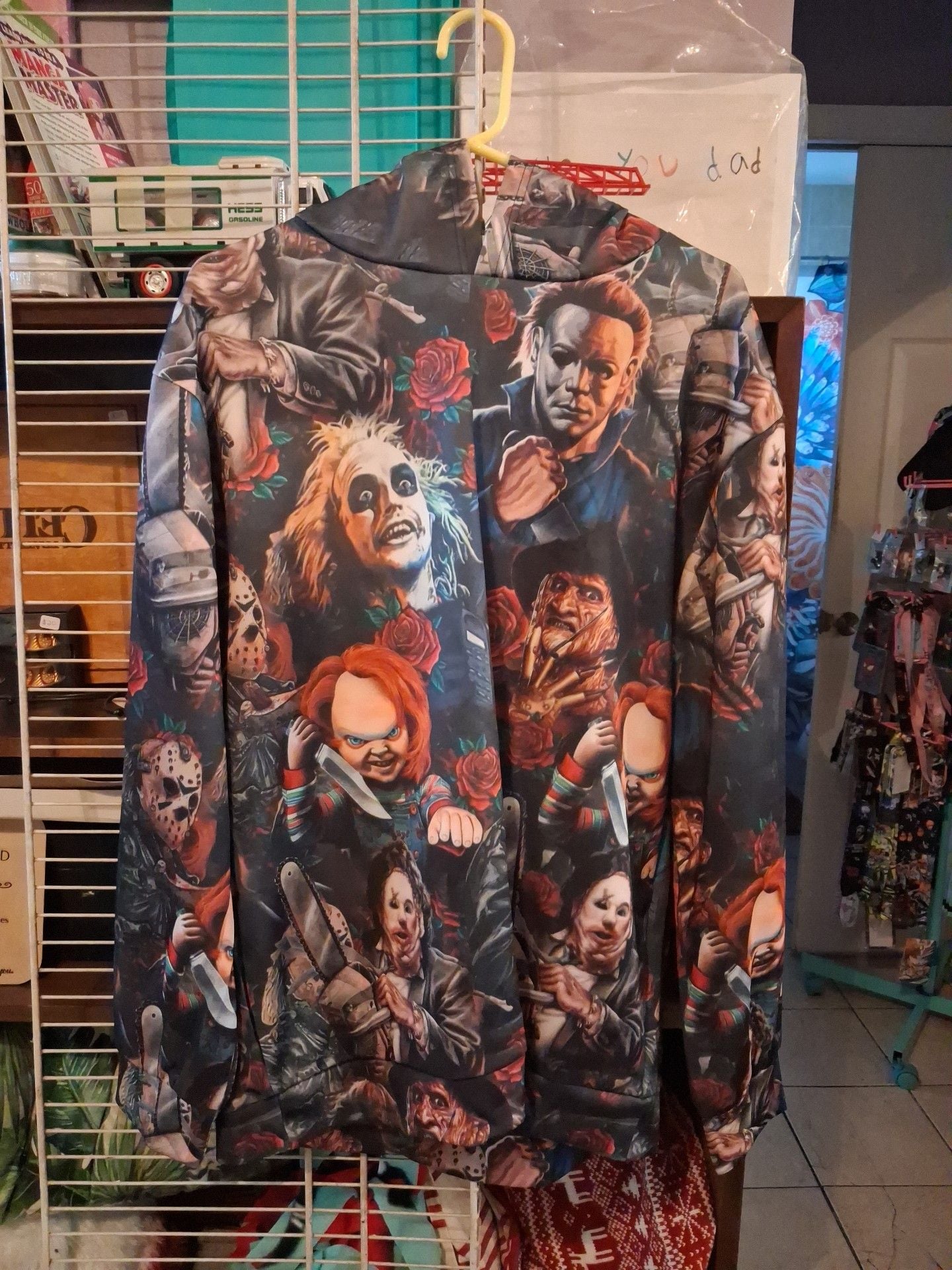 Horror Movie Characters All Over Print Pullover Hoodie 3