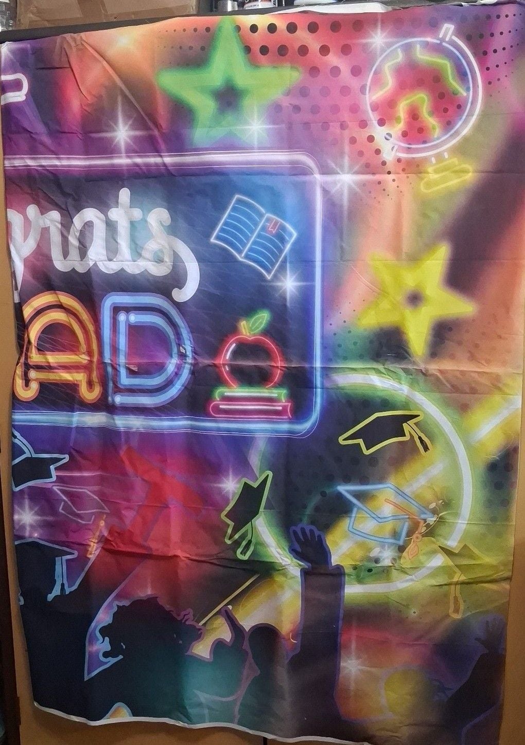 Neon Graduation Backdrop Congrats Grad Party Photography Background 2