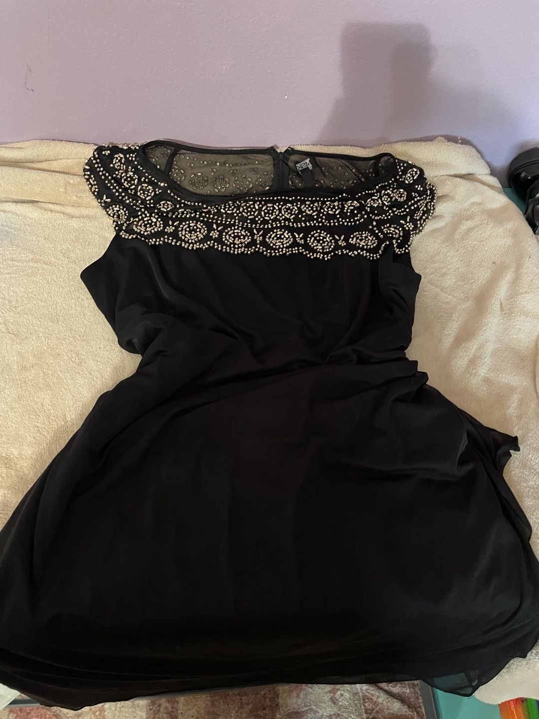 MSK Black Beaded Dress Size 18W 1