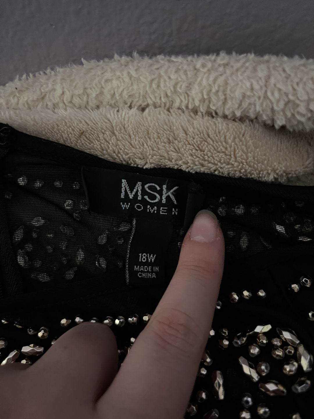 MSK Black Beaded Dress Size 18W 3