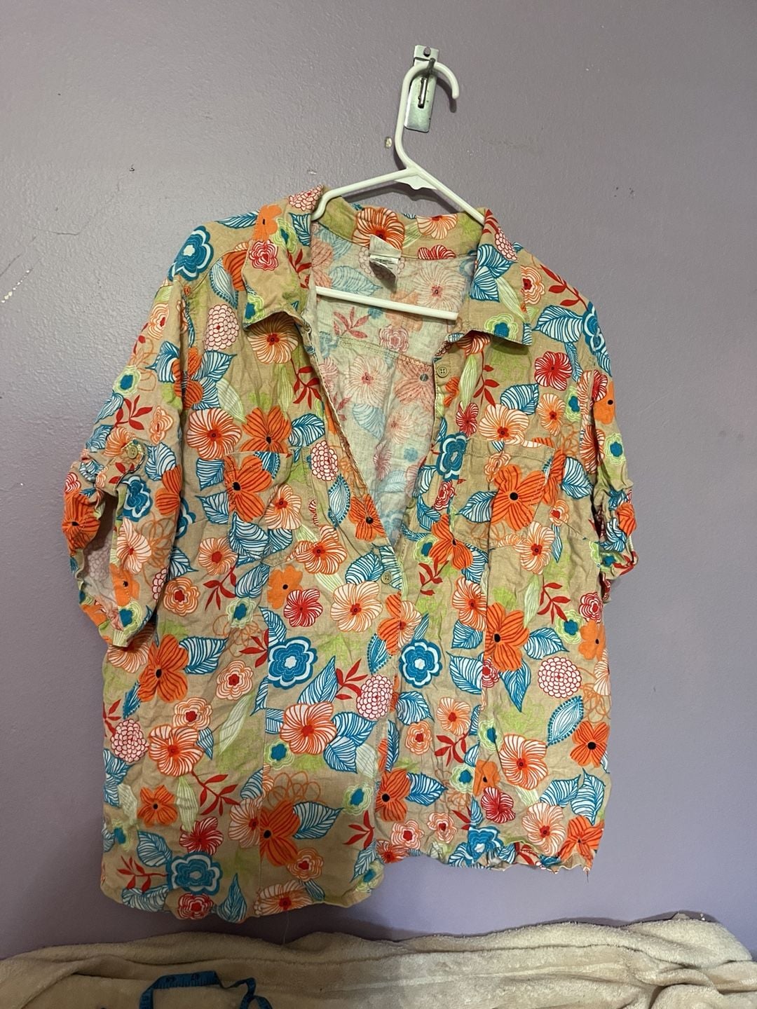 Just My Size Womens Blouse Size 2X Short Sleeve Button Front ..., 2