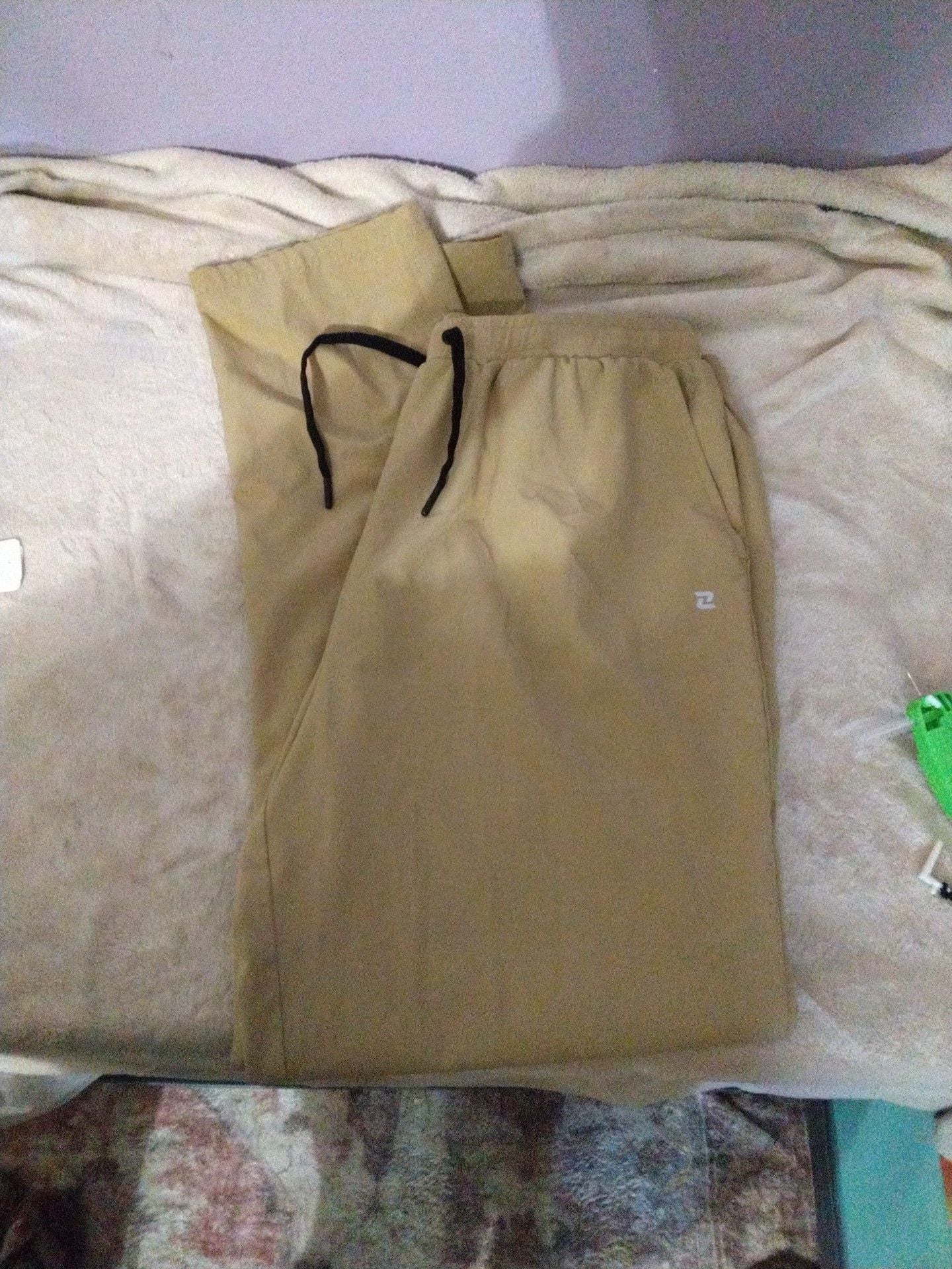 Zelos Sweatpants Size L Tan Drawstring Athletic Pants 1