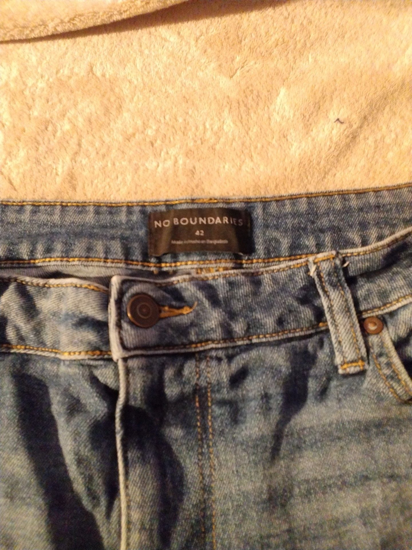 No Boundaries Distressed Denim Shorts Size 42 Blue Raw Hem 2