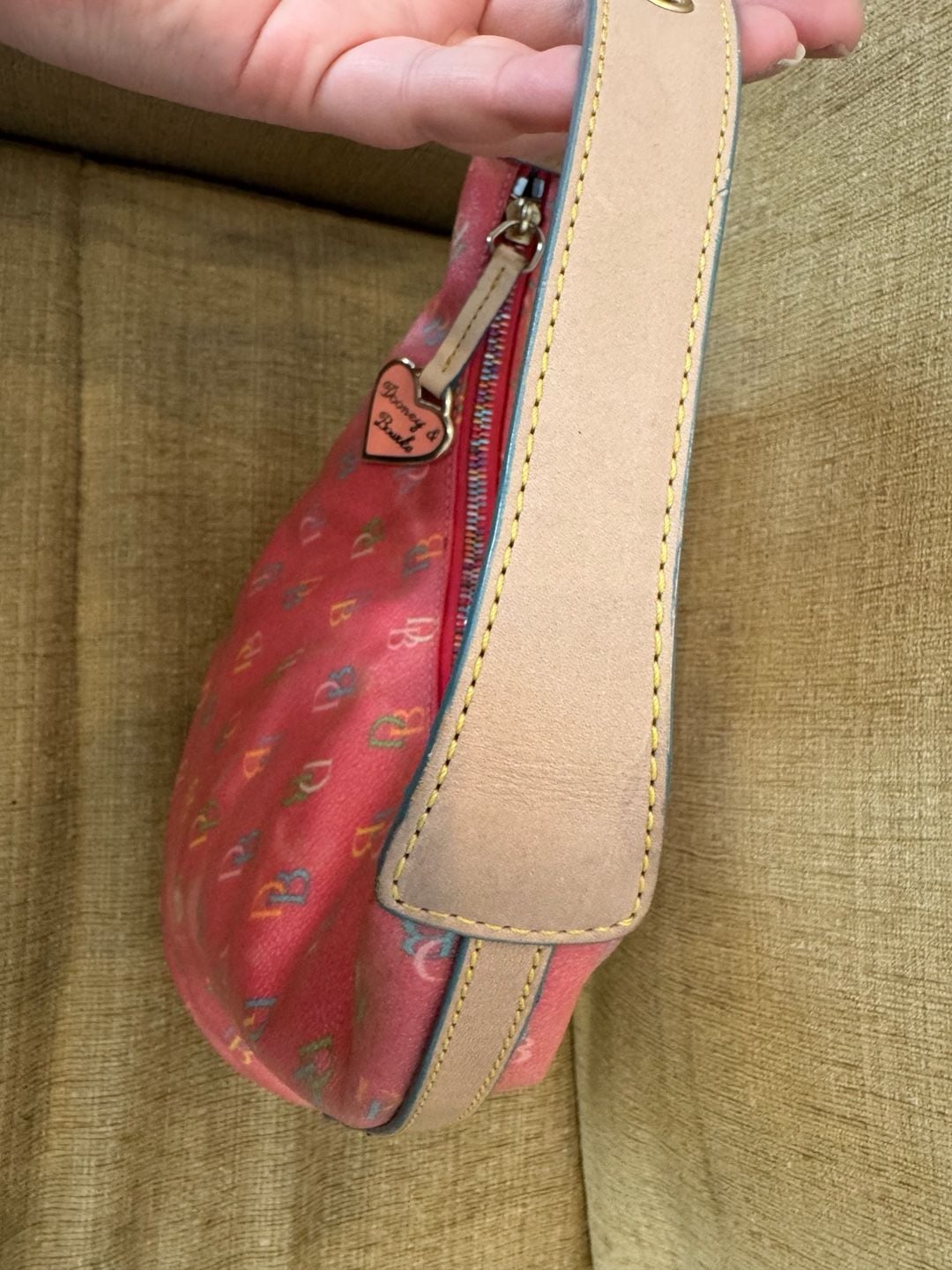 Dooney & Bourke Pink Monogram Hobo Shoulder Bag Y2K 7