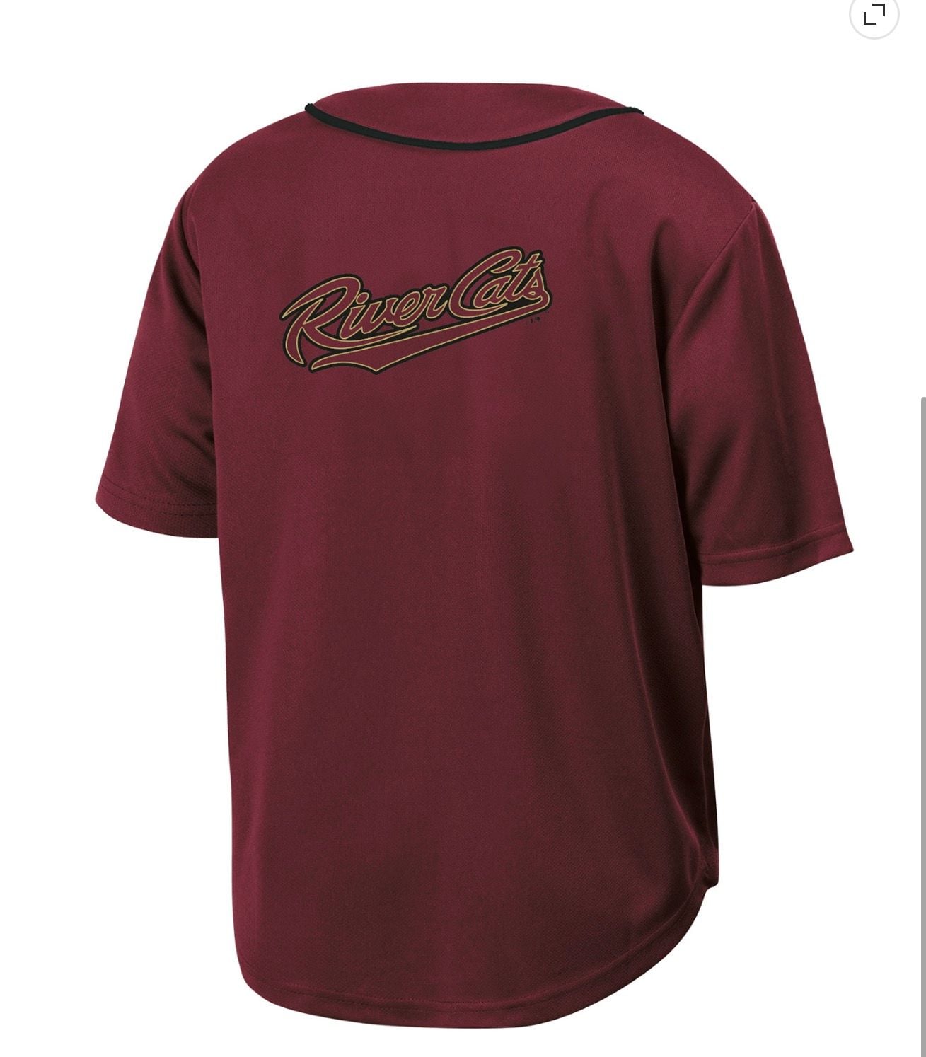 Sacramento River Cats Boys Baseball Jersey Burgundy Button Down L (10/12) 3