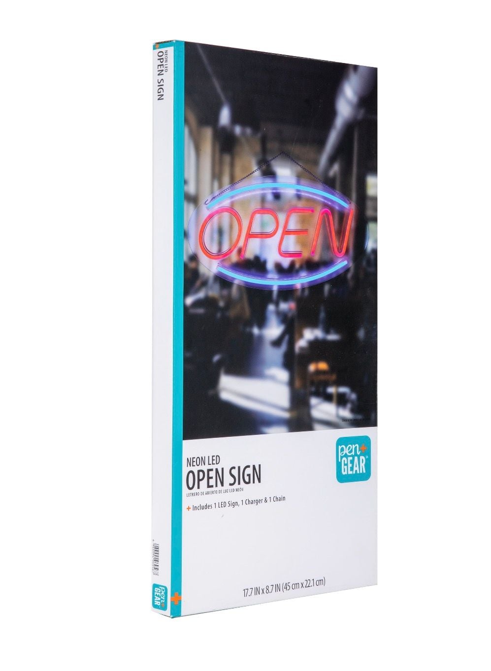 Pen+Gear Neon LED Open Sign 17.7 x 8.7 In Red Blue 4