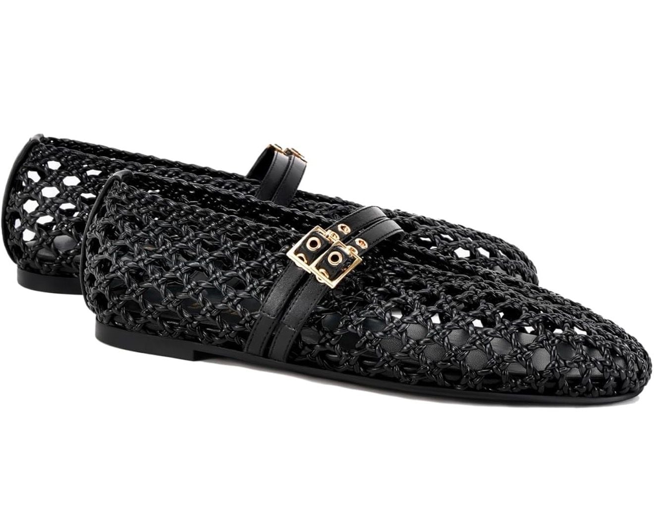 Woven Mary Jane Flat Size 10 Black 3
