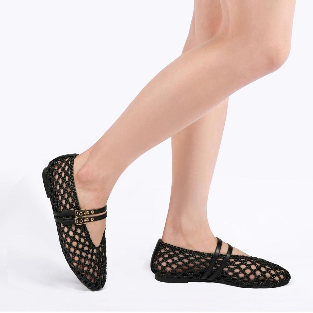 Woven Mary Jane Flat Size 10 Black 5