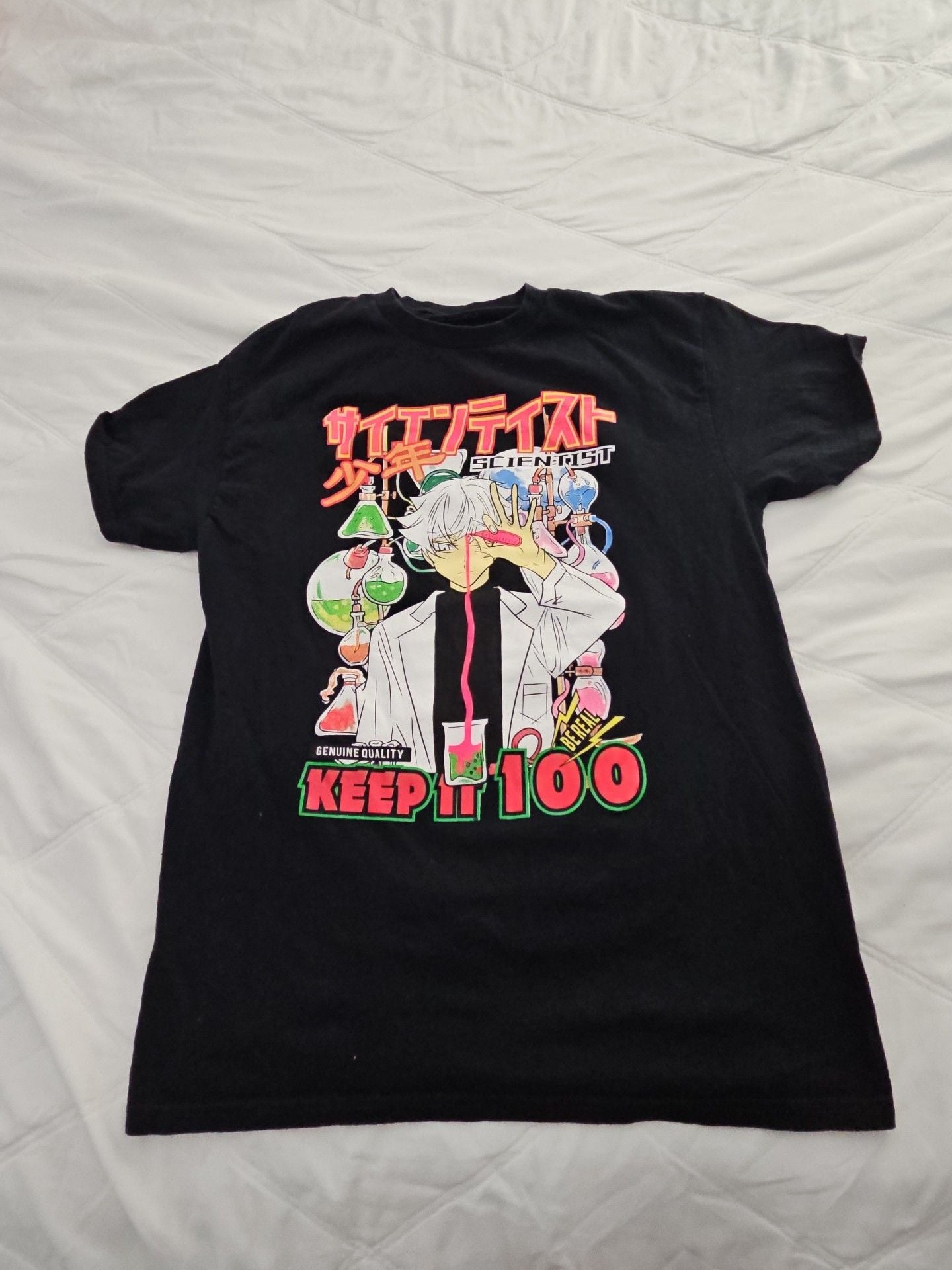 3Forty Inc. Anime Graphic T-Shirt Size M Black Keep It 100 2