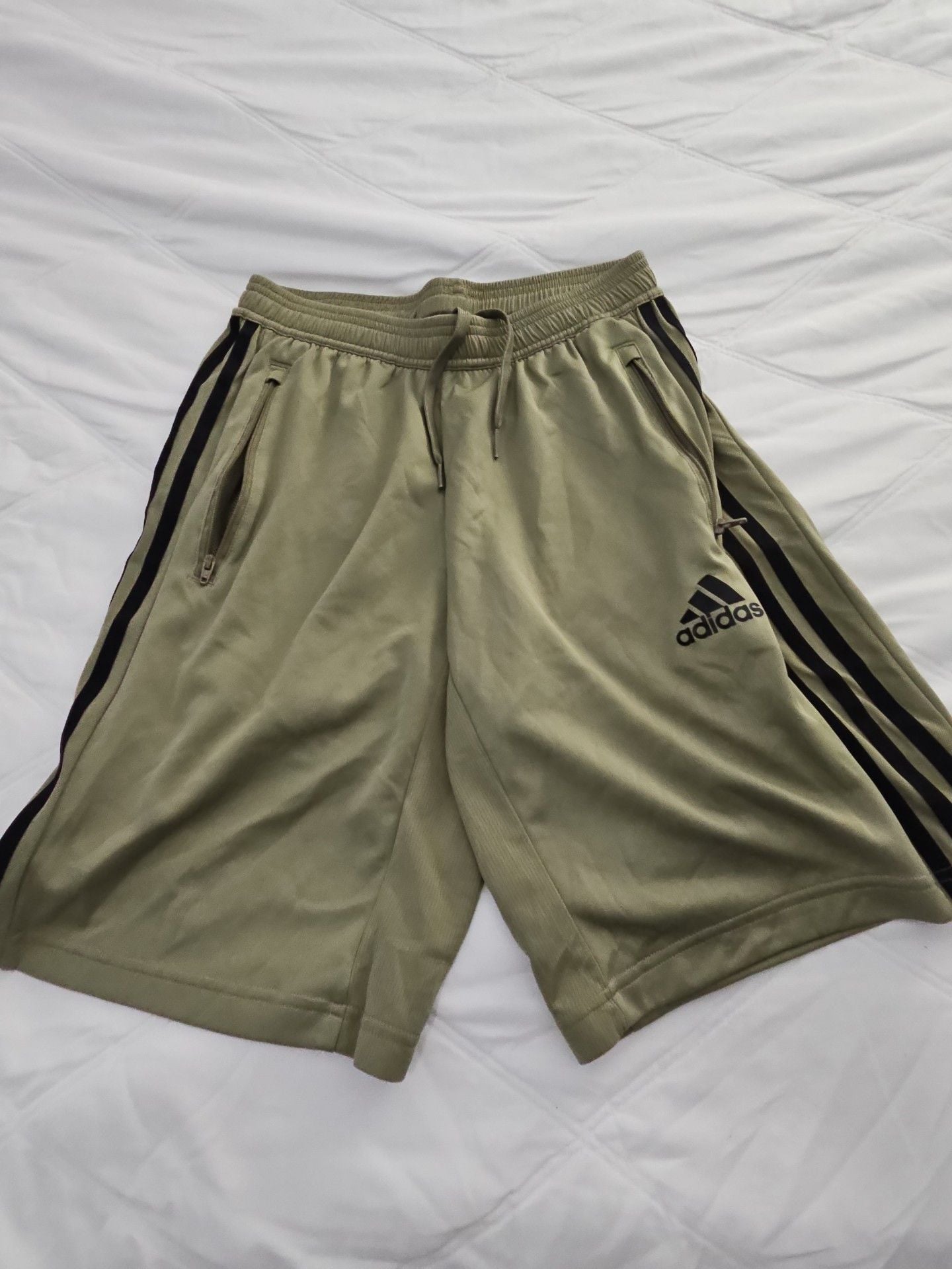 Adidas Primeblue Shorts Size S Green Athletic Zip Pockets 2