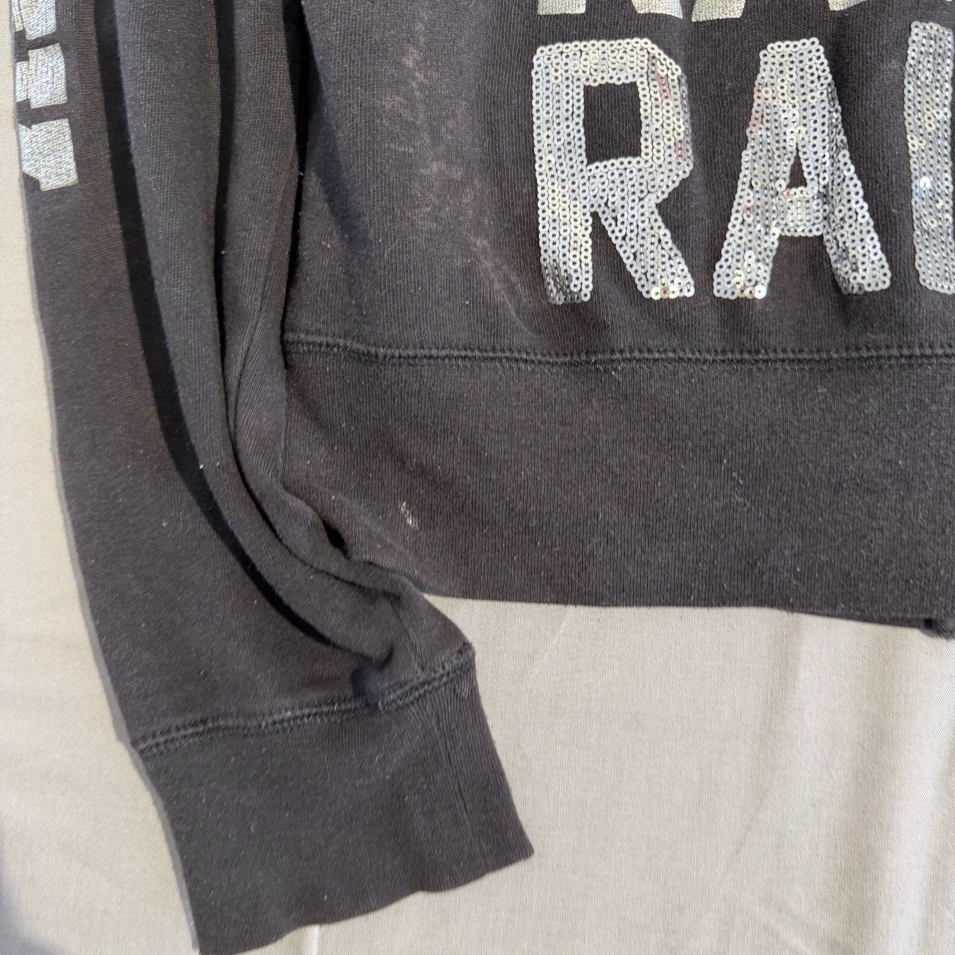 Pink Victoria's Secret Oakland Raiders Zip Hoodie Size Large Black 7
