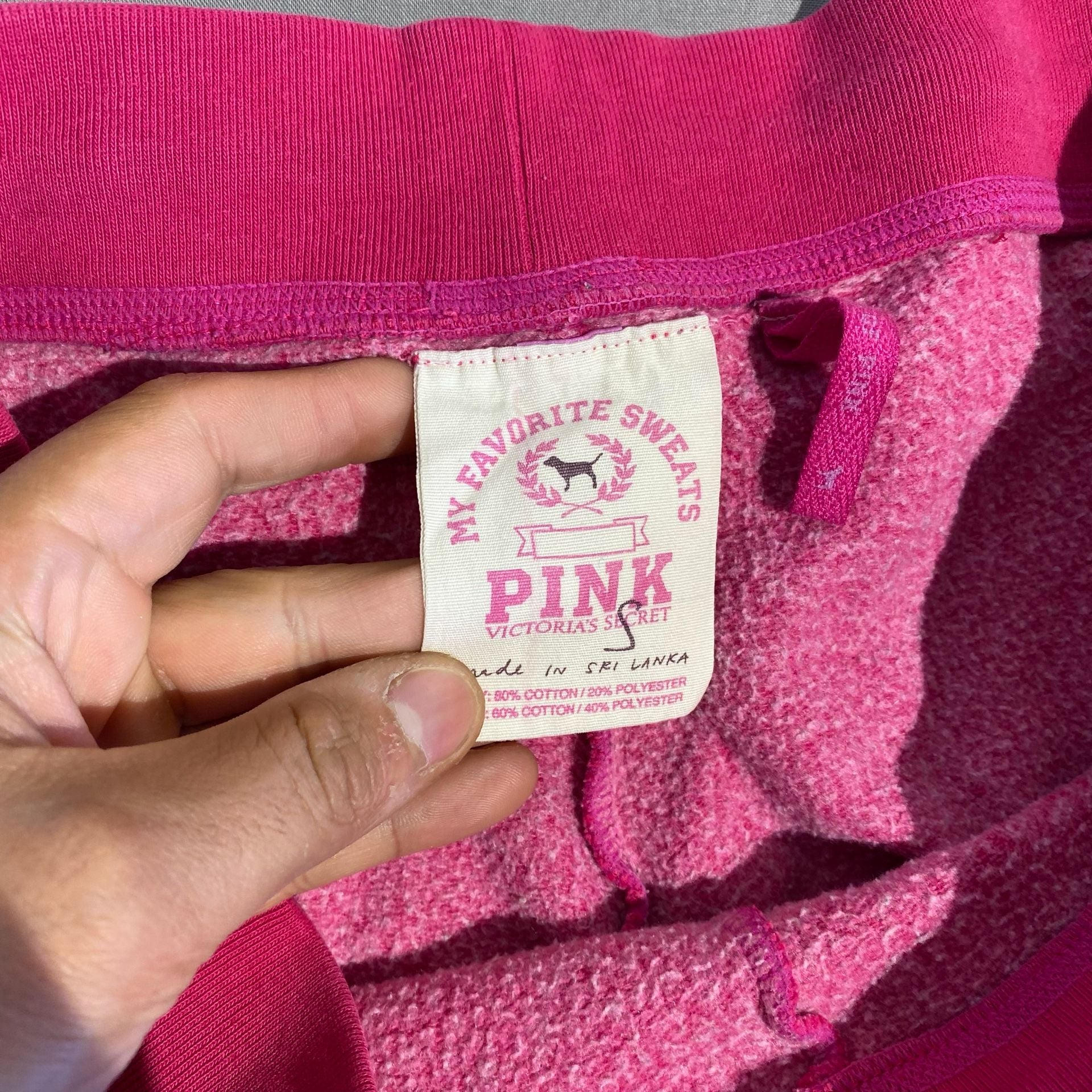 Victoria's Secret Pink Sweatpants Size S Pink Logo Zip Ankle 4