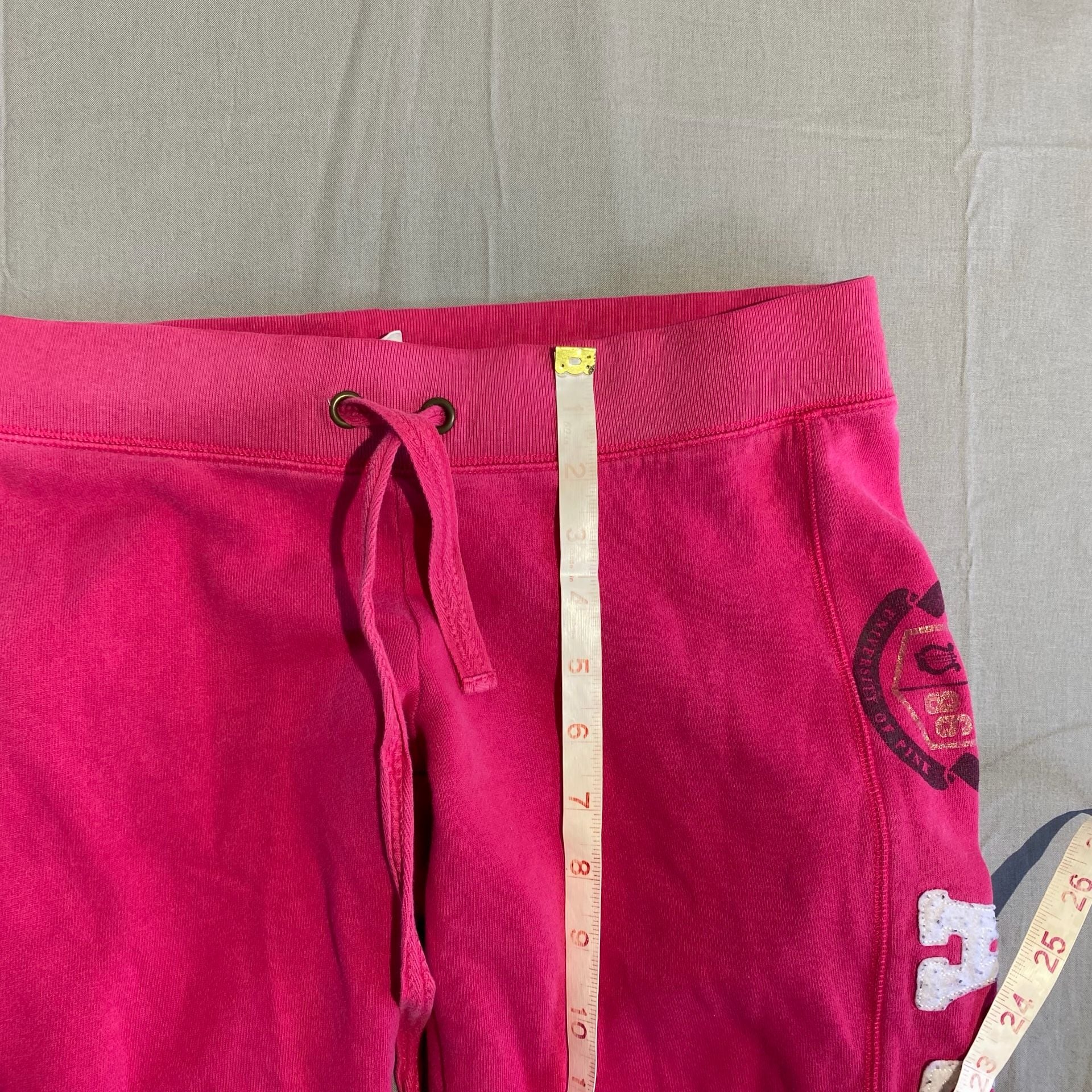 Victoria's Secret Pink Sweatpants Size S Pink Logo Zip Ankle 6