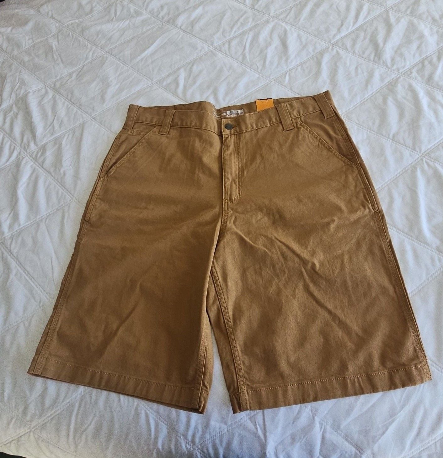 Carhartt Rugged Flex Relaxed Fit Canvas Work Short Size 38 Brown 2