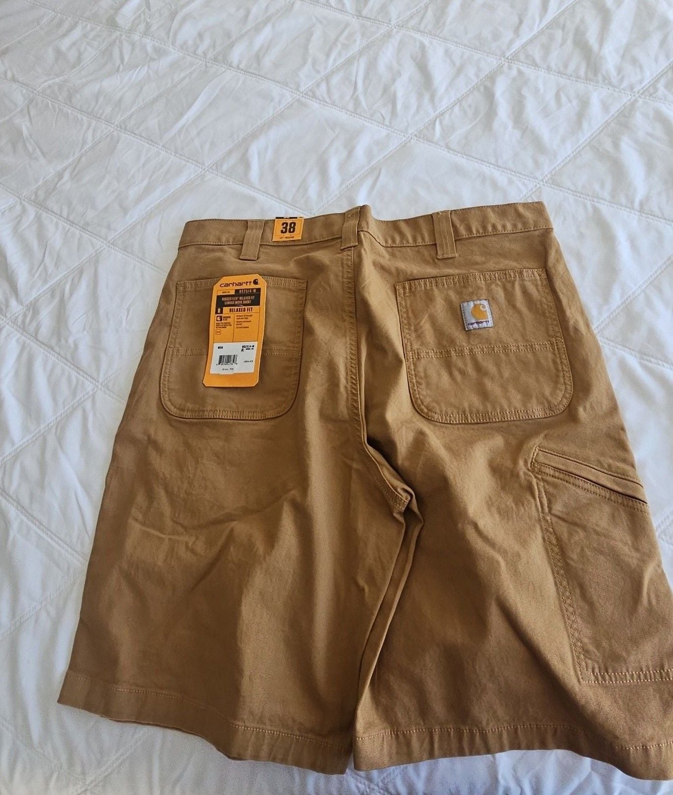 Carhartt Rugged Flex Relaxed Fit Canvas Work Short Size 38 Brown 3
