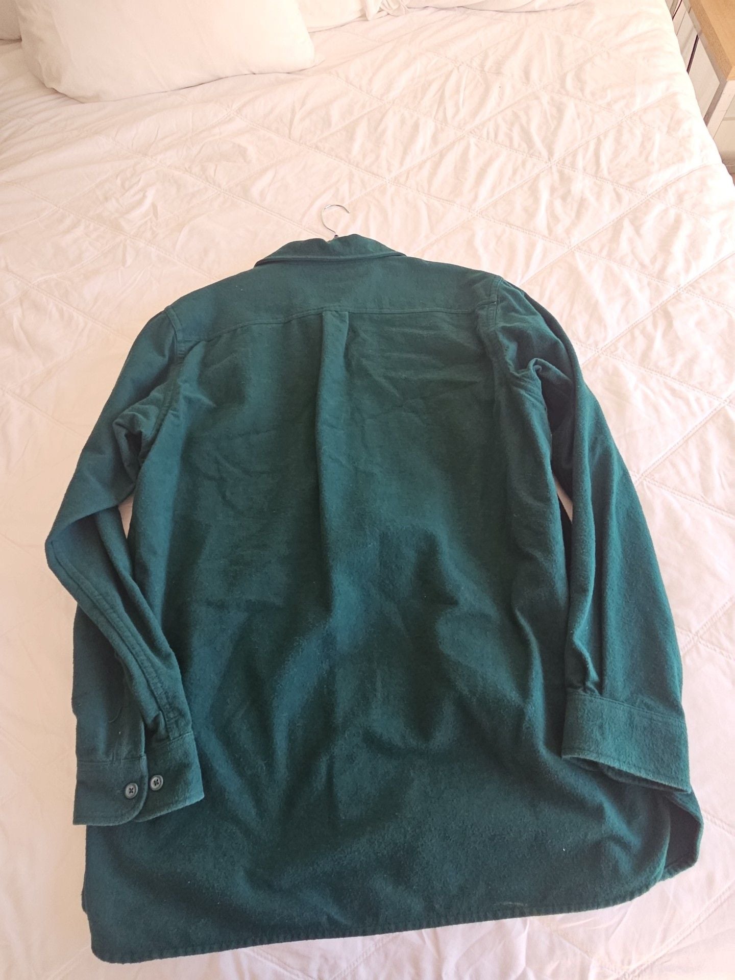 L.L. Bean Chamois Cloth Shirt Size L-Tall Green Traditional Fit 4