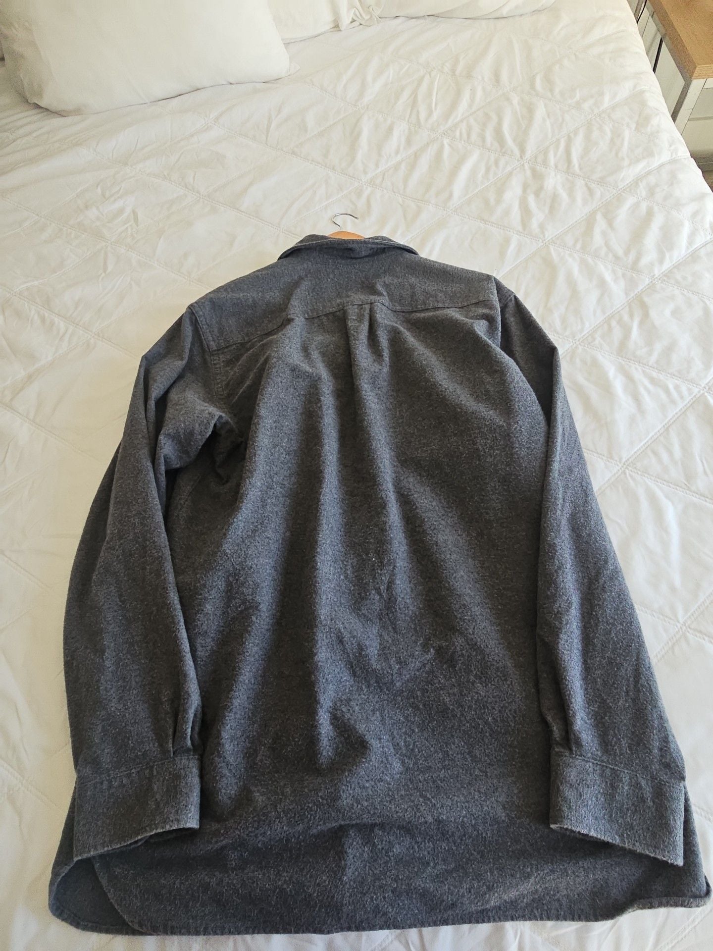 LL Bean Chamois Cloth Shirt Size L-Tall Gray Traditional Fit 4