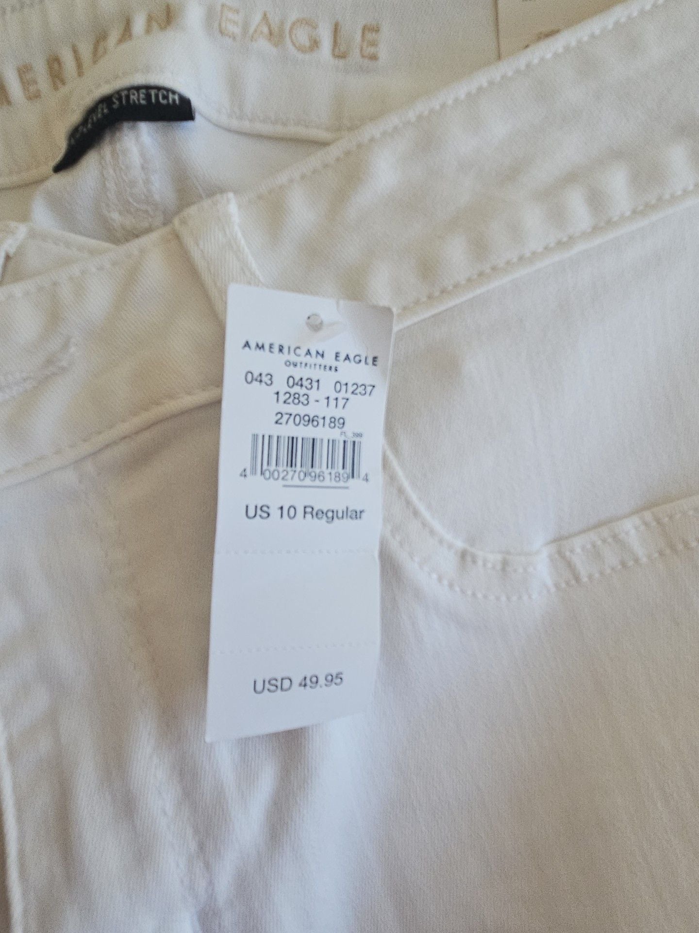 American Eagle Ne(x)t Level Stretch Jegging Size 10 Sparkle White 5