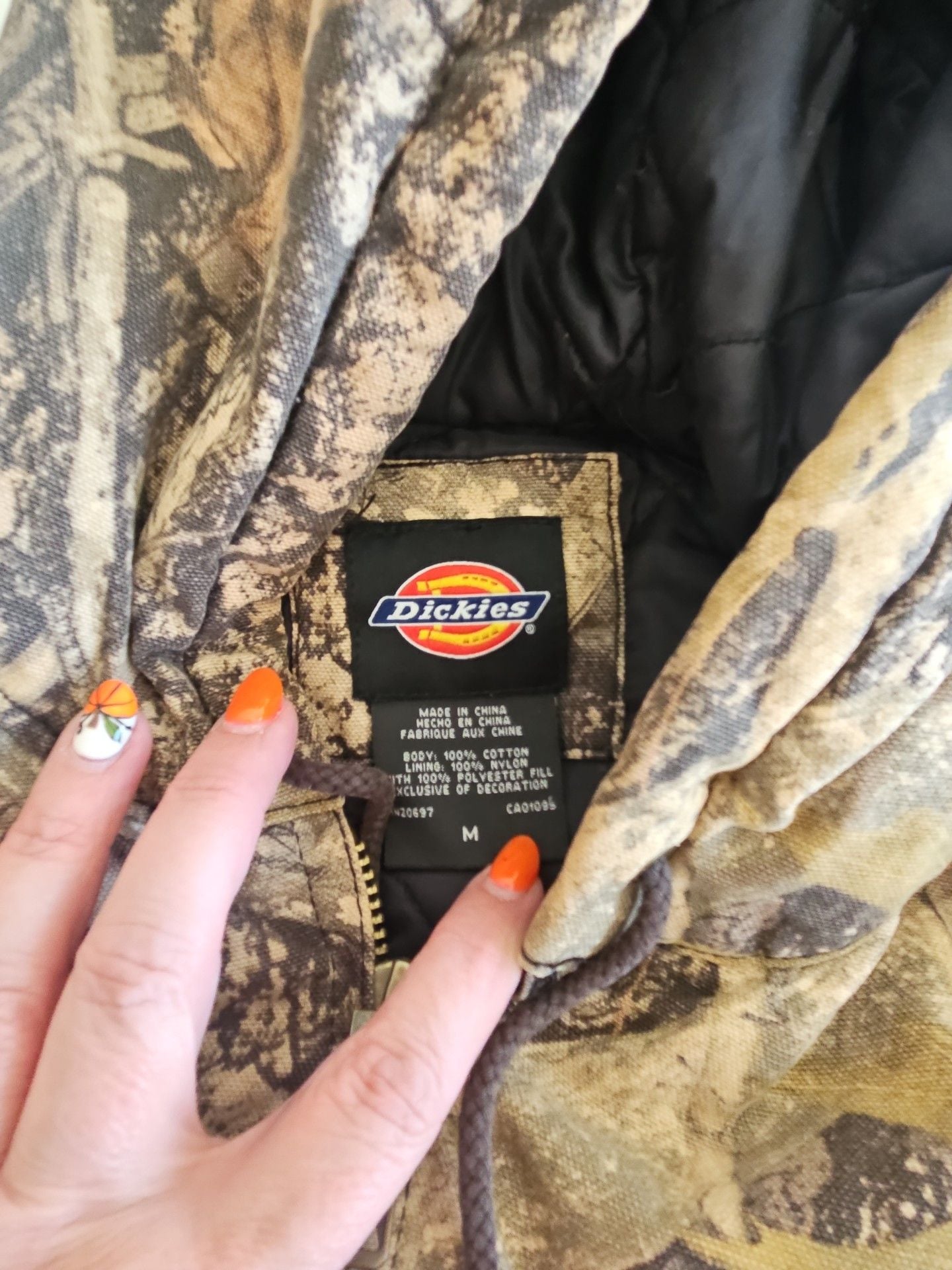 Dickies Jacket Size M Camouflage Insulated Hooded Full Zip 3