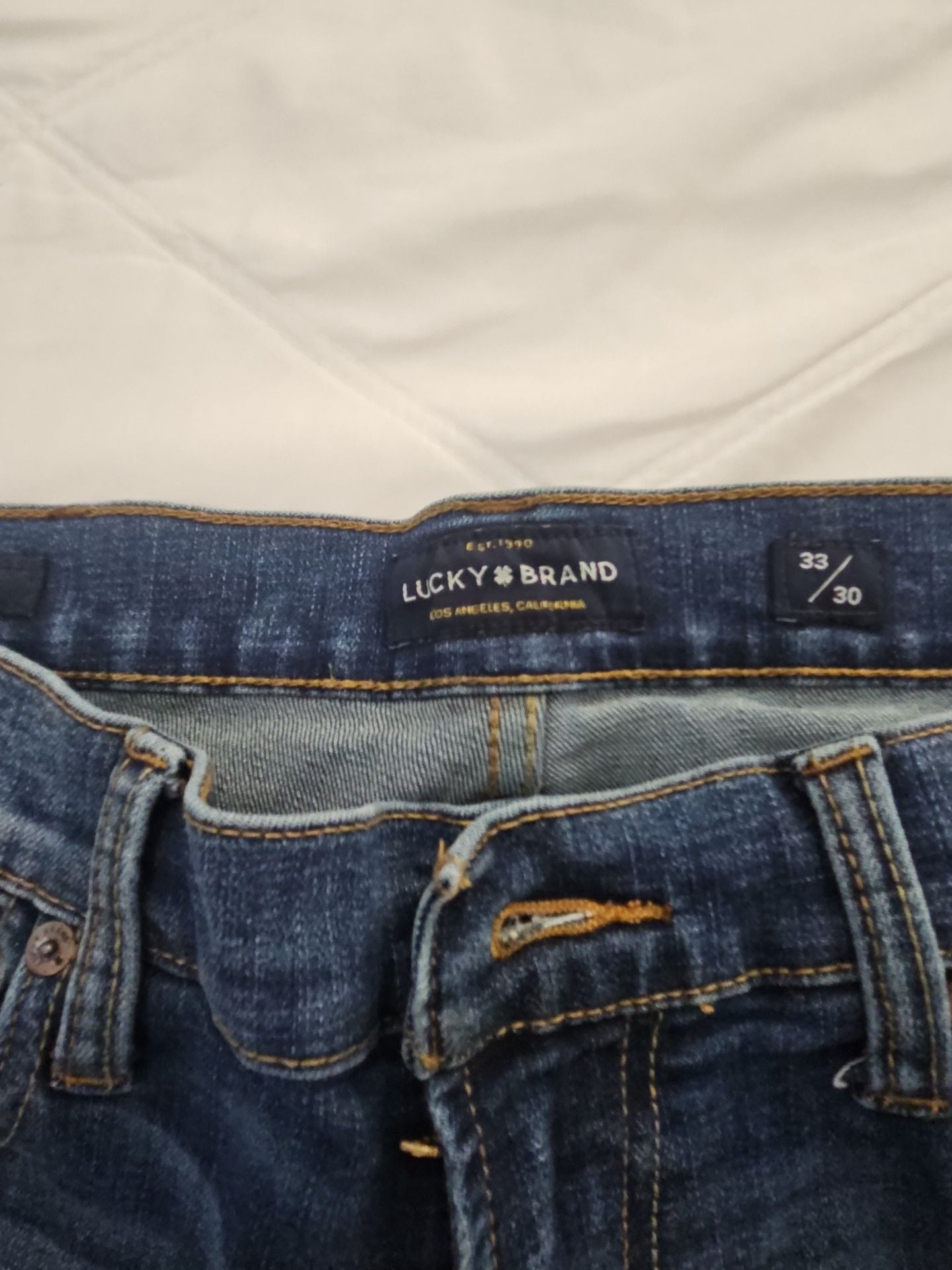 Lucky Brand 221 Straight Jeans Size 33x30 Dark Wash Denim 3