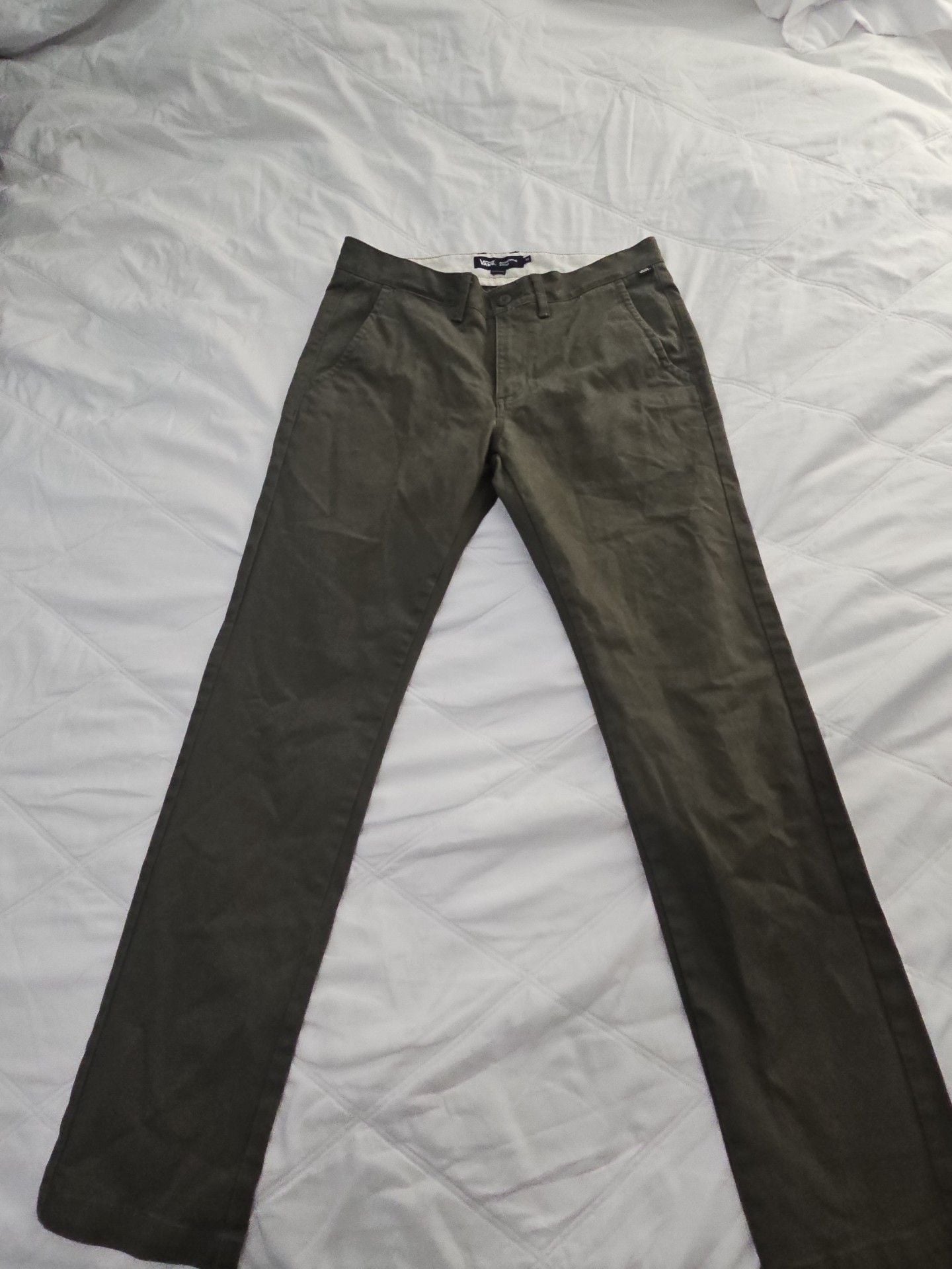 Vans Authentic Chino Size 32 Olive Green Pants 1