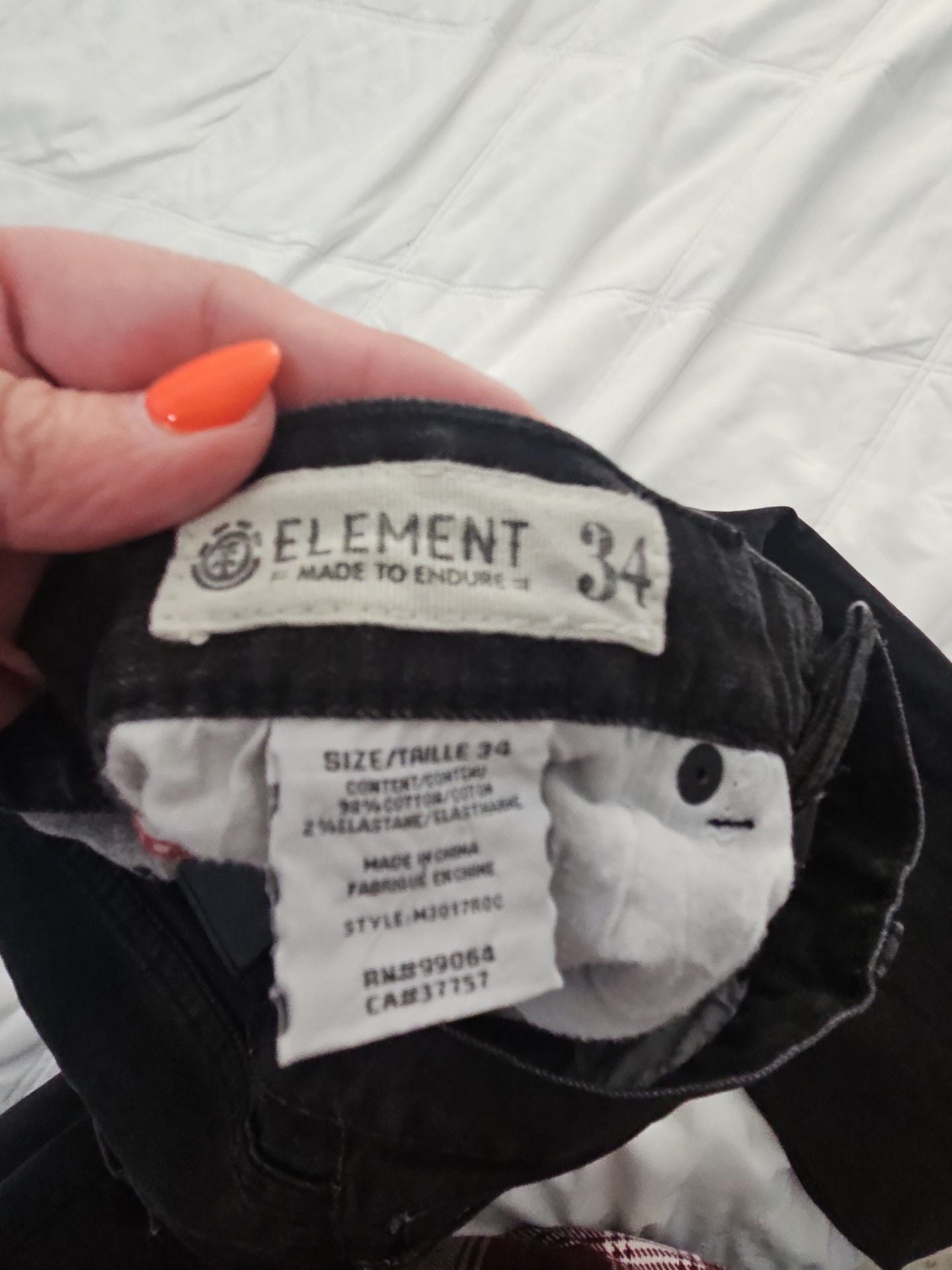 Element Rochester Jeans Size 34 Black Stretch Denim 4